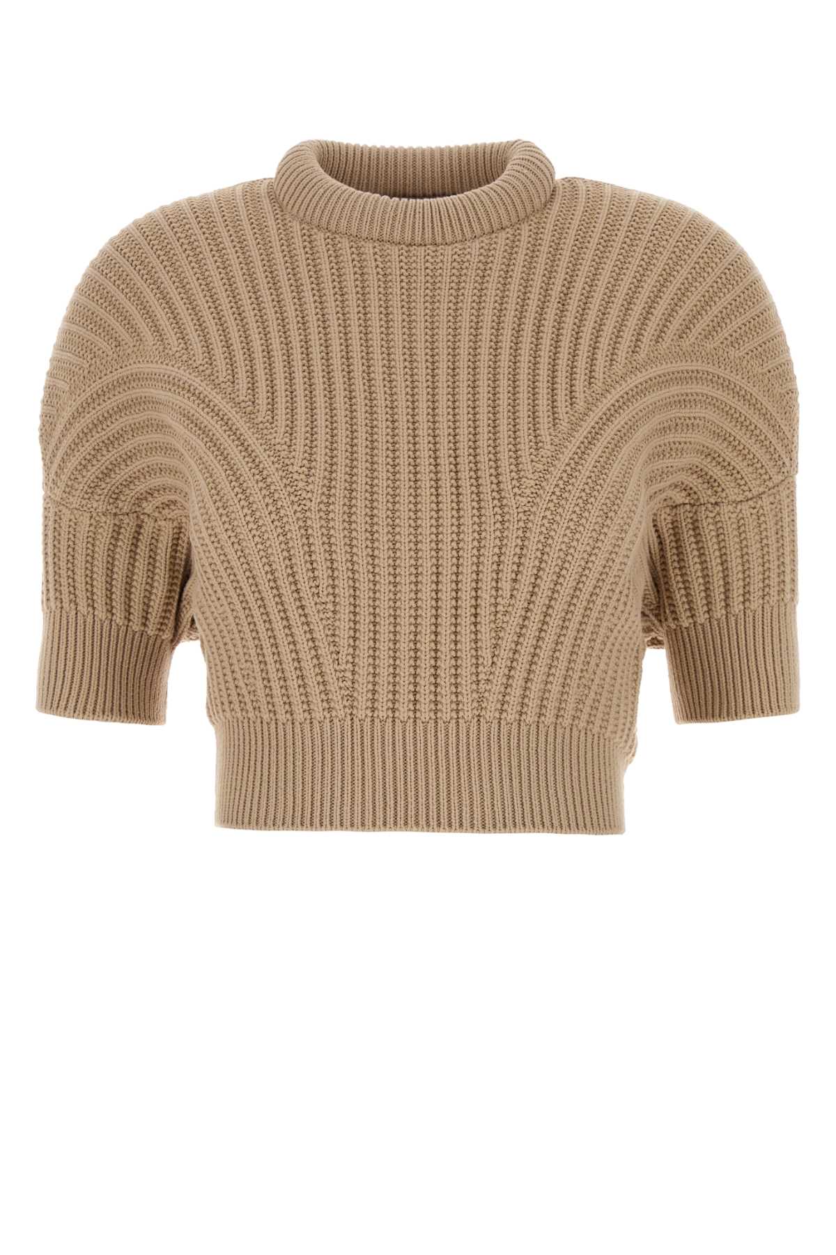 Sportmax Women Beige Cotton Blend Fatti Sweater SPORTMAX