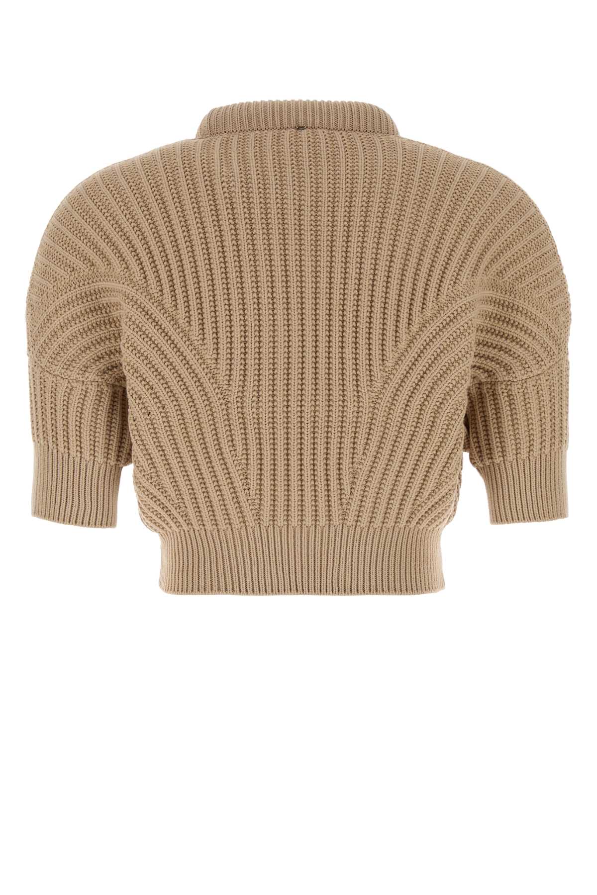 Sportmax Women Beige Cotton Blend Fatti Sweater SPORTMAX