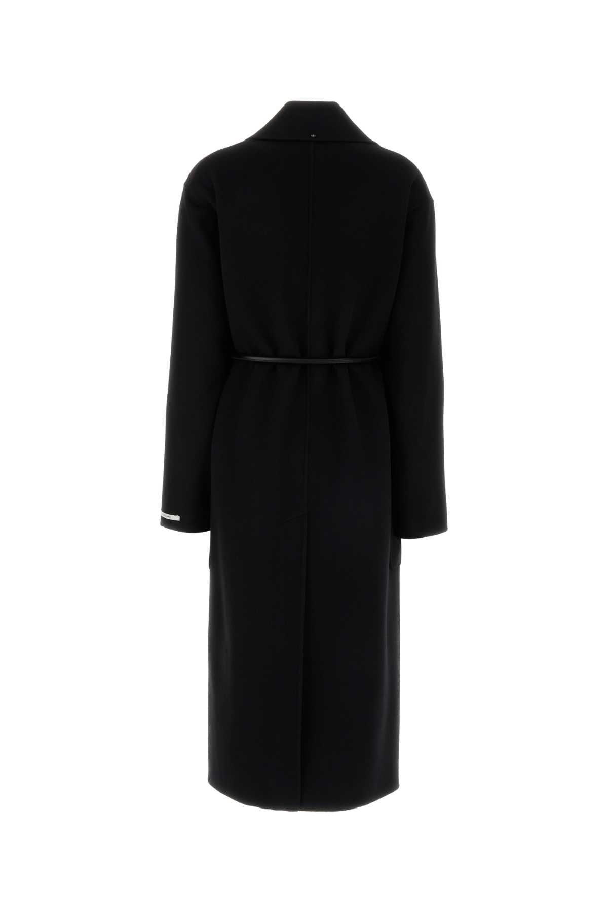 Sportmax Women Black Wool Zannata Coat SPORTMAX