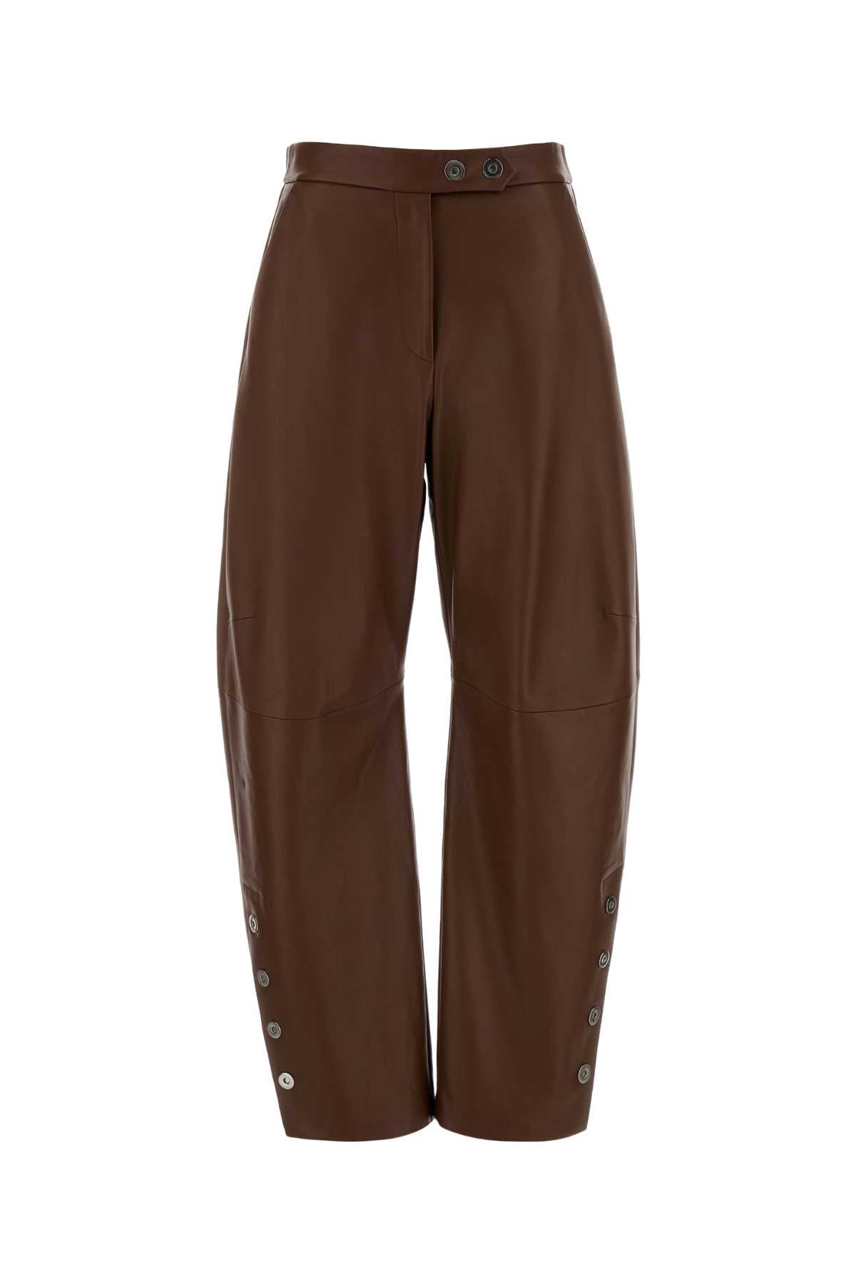 Sportmax Women Chocolate Leather Cinepresa Pant SPORTMAX