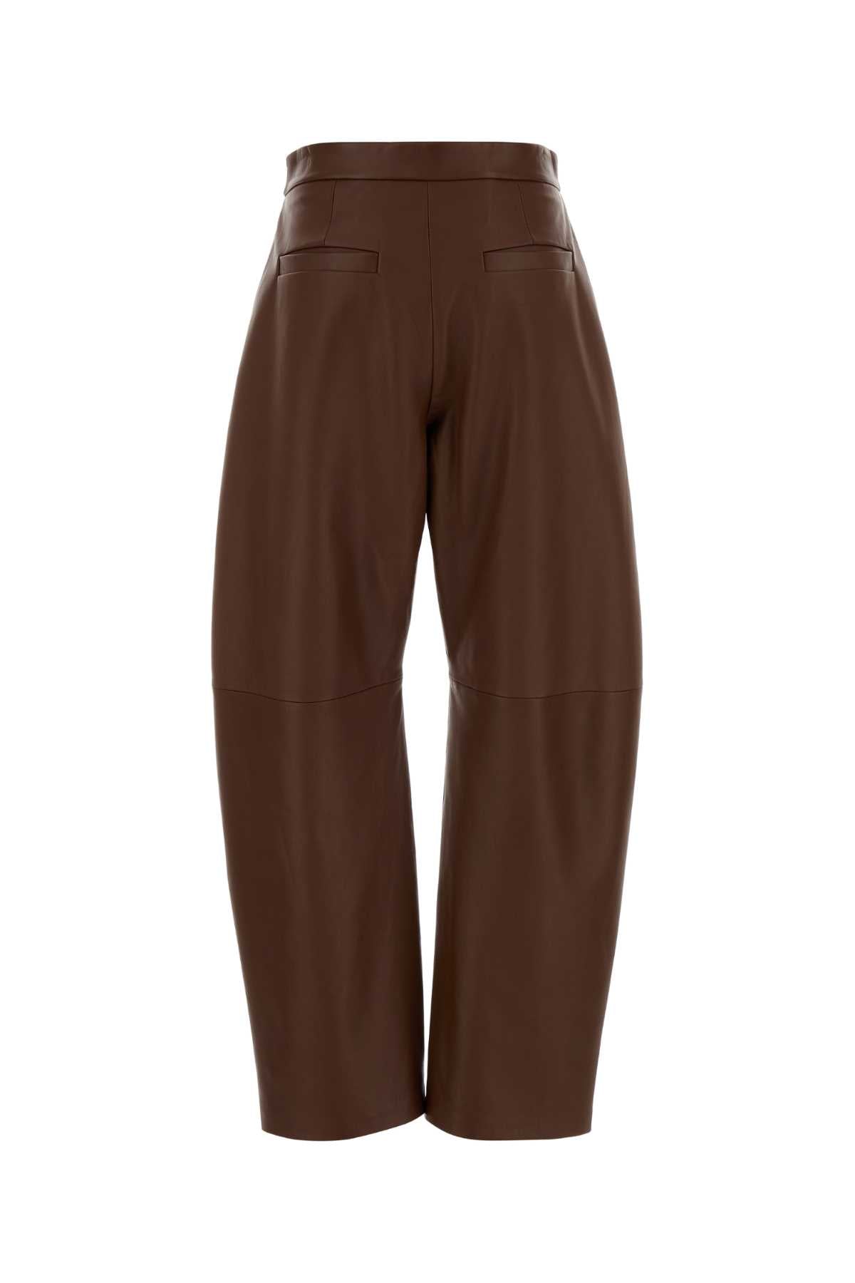 Sportmax Women Chocolate Leather Cinepresa Pant SPORTMAX