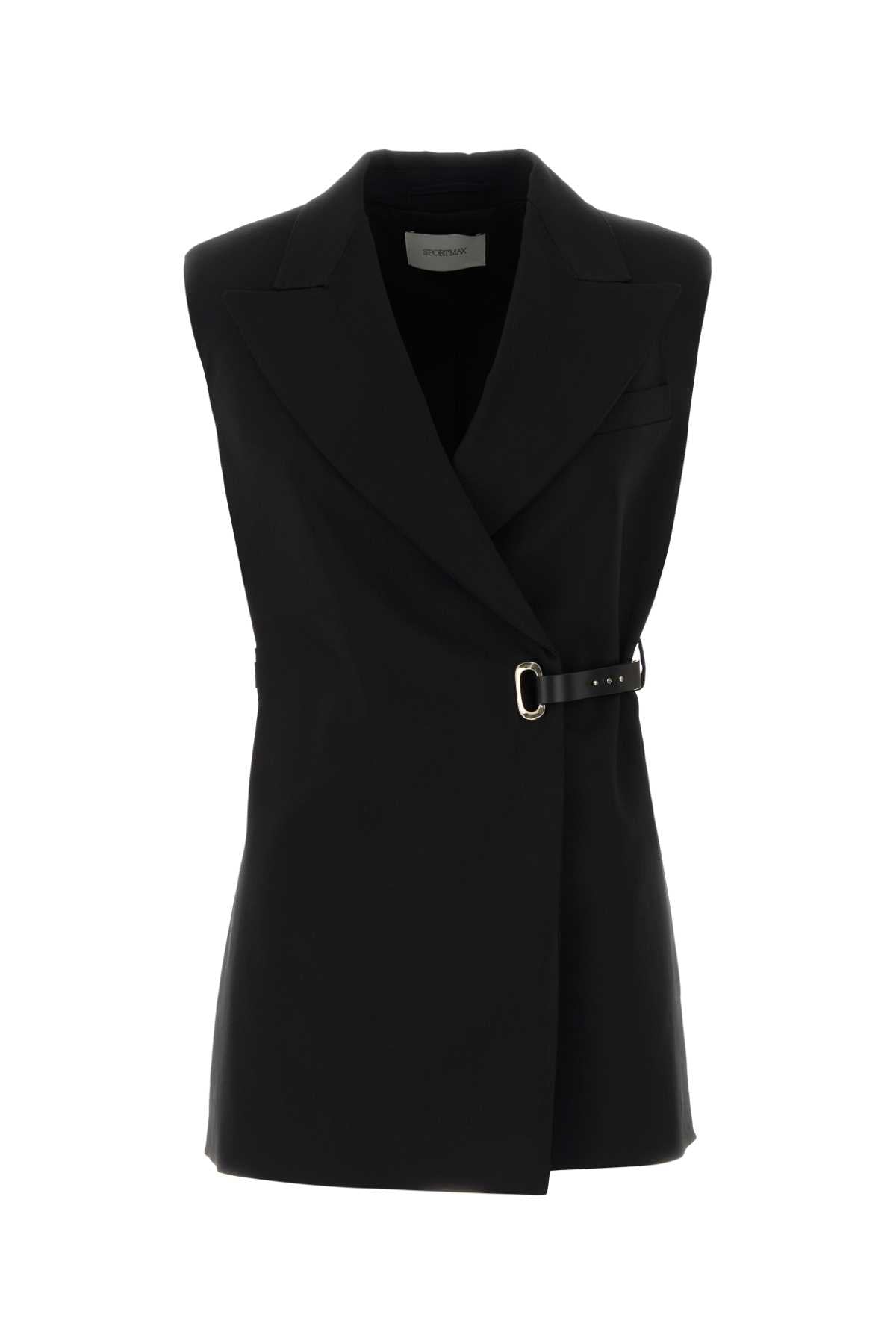 Sportmax Women Black Stretch Viscose Gettone Vest SPORTMAX