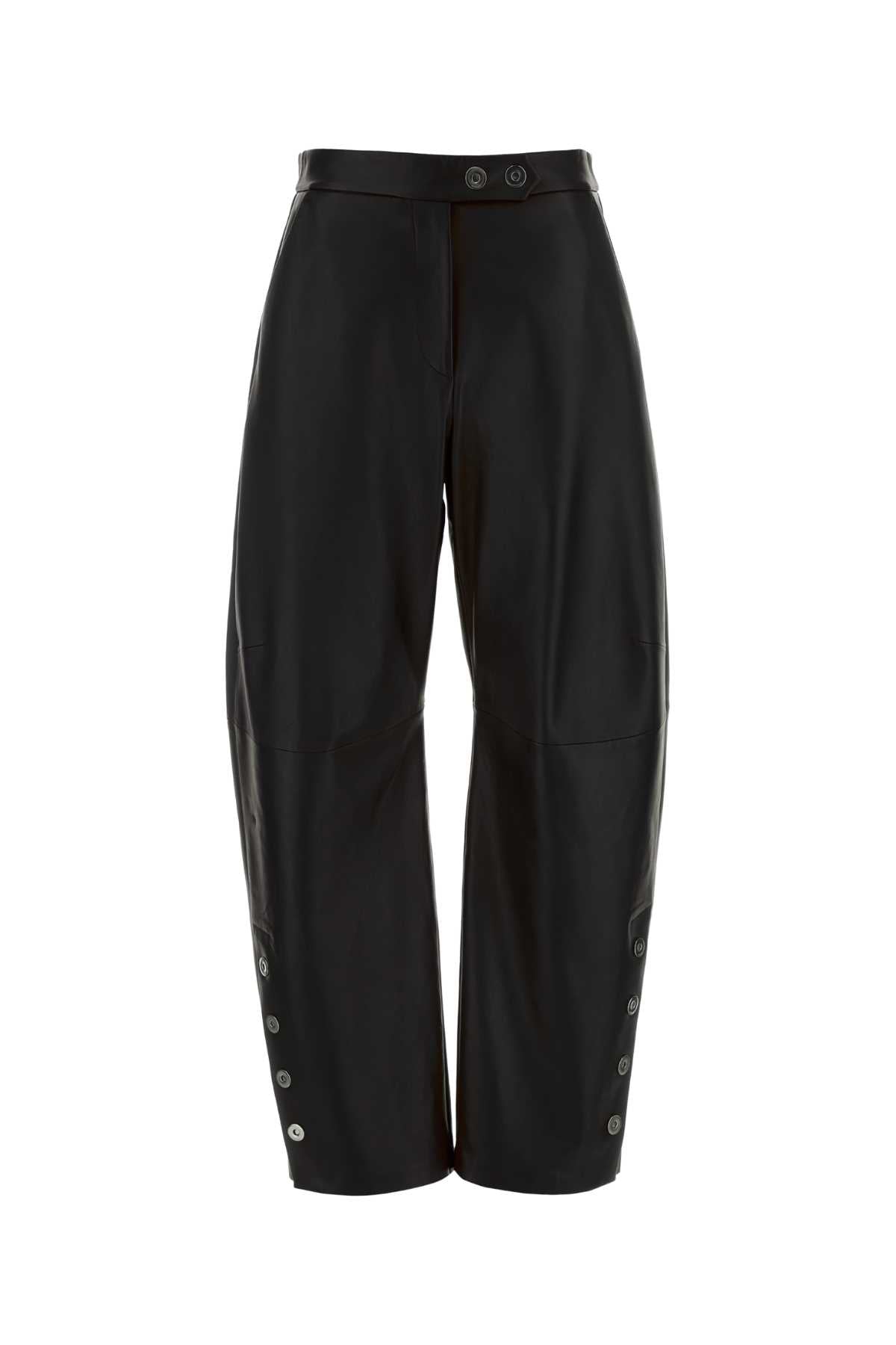 Sportmax Women Black Leather Cinepresa Pant SPORTMAX