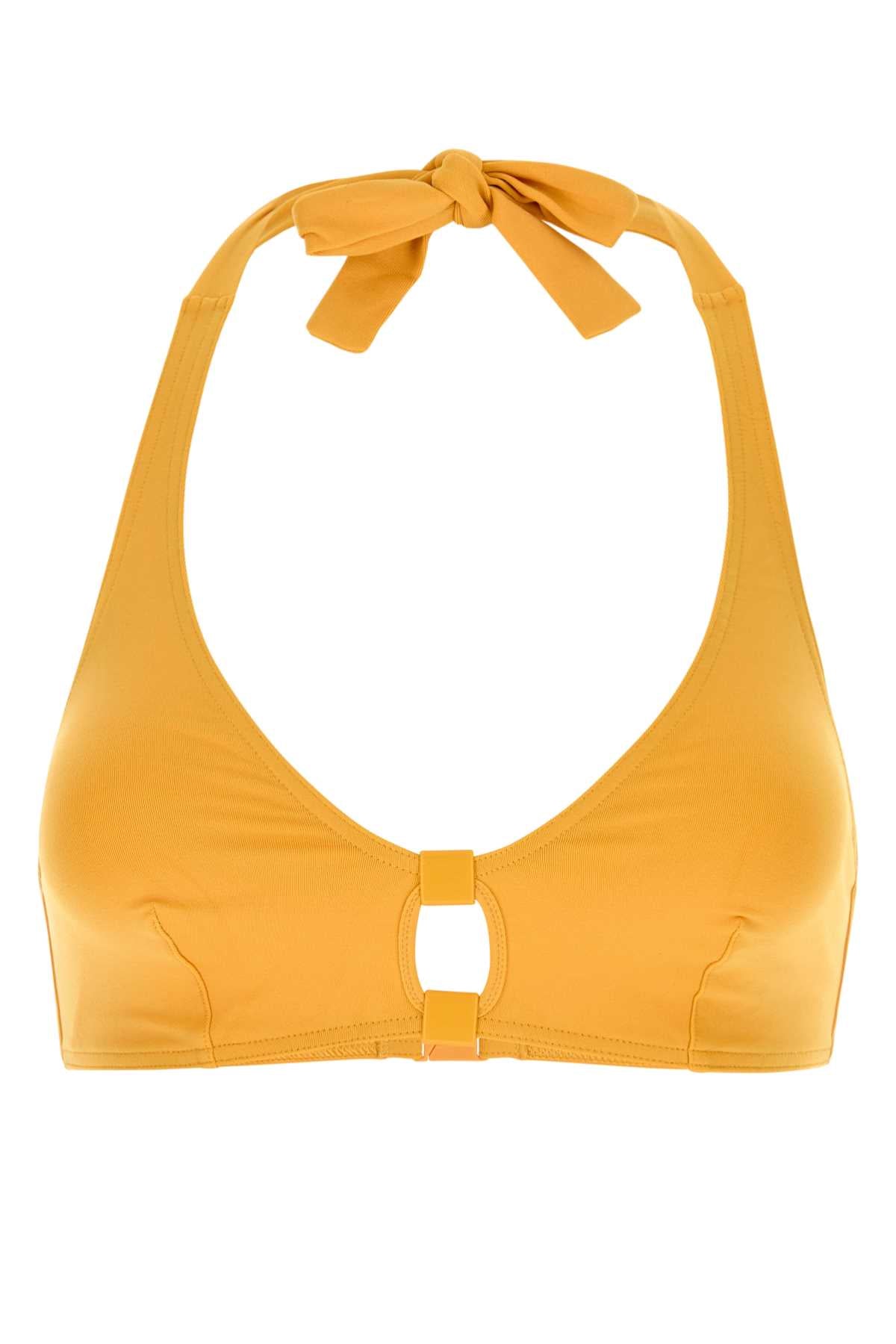 Eres Women Yellow Stretch Nylon Float Bikini Top ERES