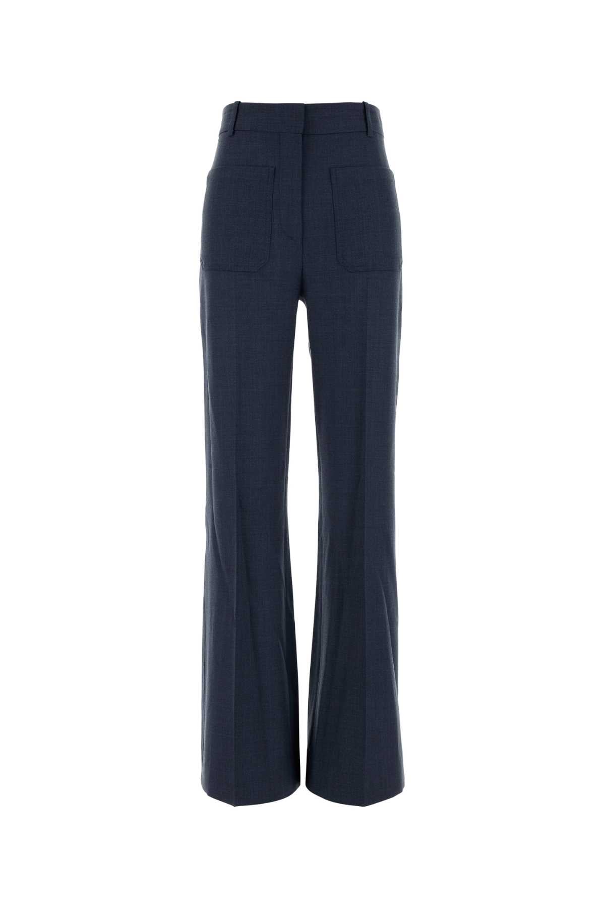 Victoria Beckham Women Blue Twill Alina Pant VICTORIA BECKHAM