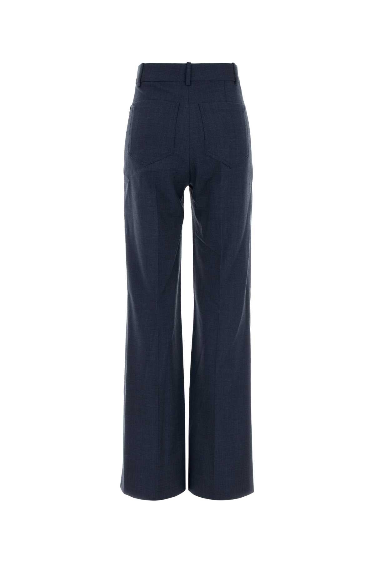Victoria Beckham Women Blue Twill Alina Pant VICTORIA BECKHAM