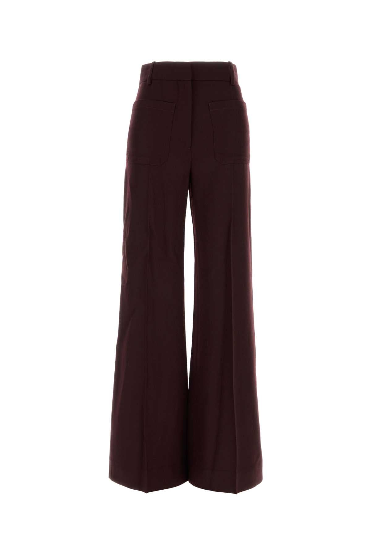 Victoria Beckham Women Aubergine Wool Alina Wide-Leg Pant VICTORIA BECKHAM