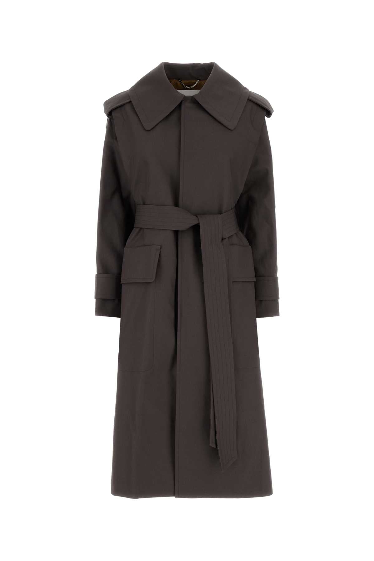 Victoria Beckham Women Graphite Cotton Philippa Trench Coat VICTORIA BECKHAM