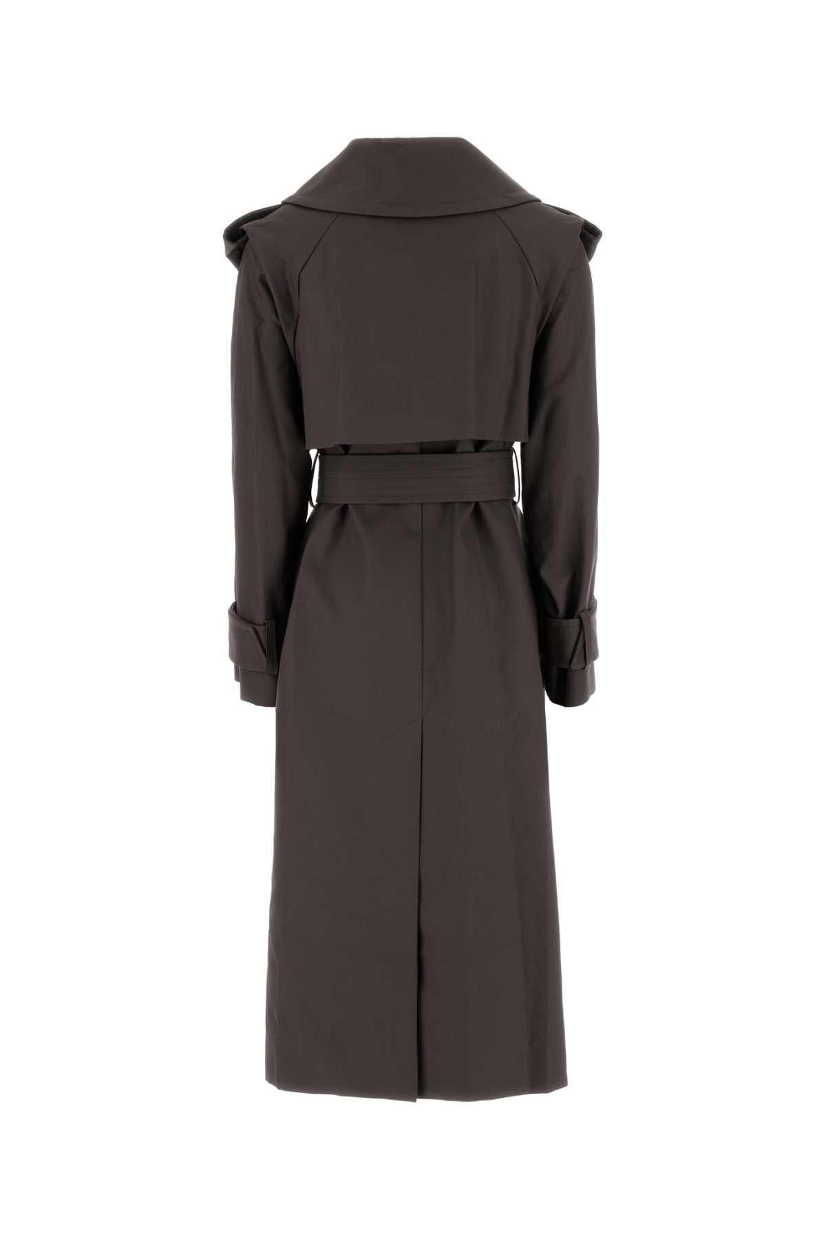 Victoria Beckham Women Graphite Cotton Philippa Trench Coat VICTORIA BECKHAM