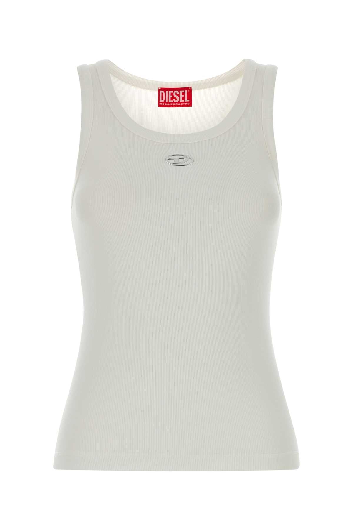 Diesel Women White Stretch Cotton T-Ank Tank Top DIESEL