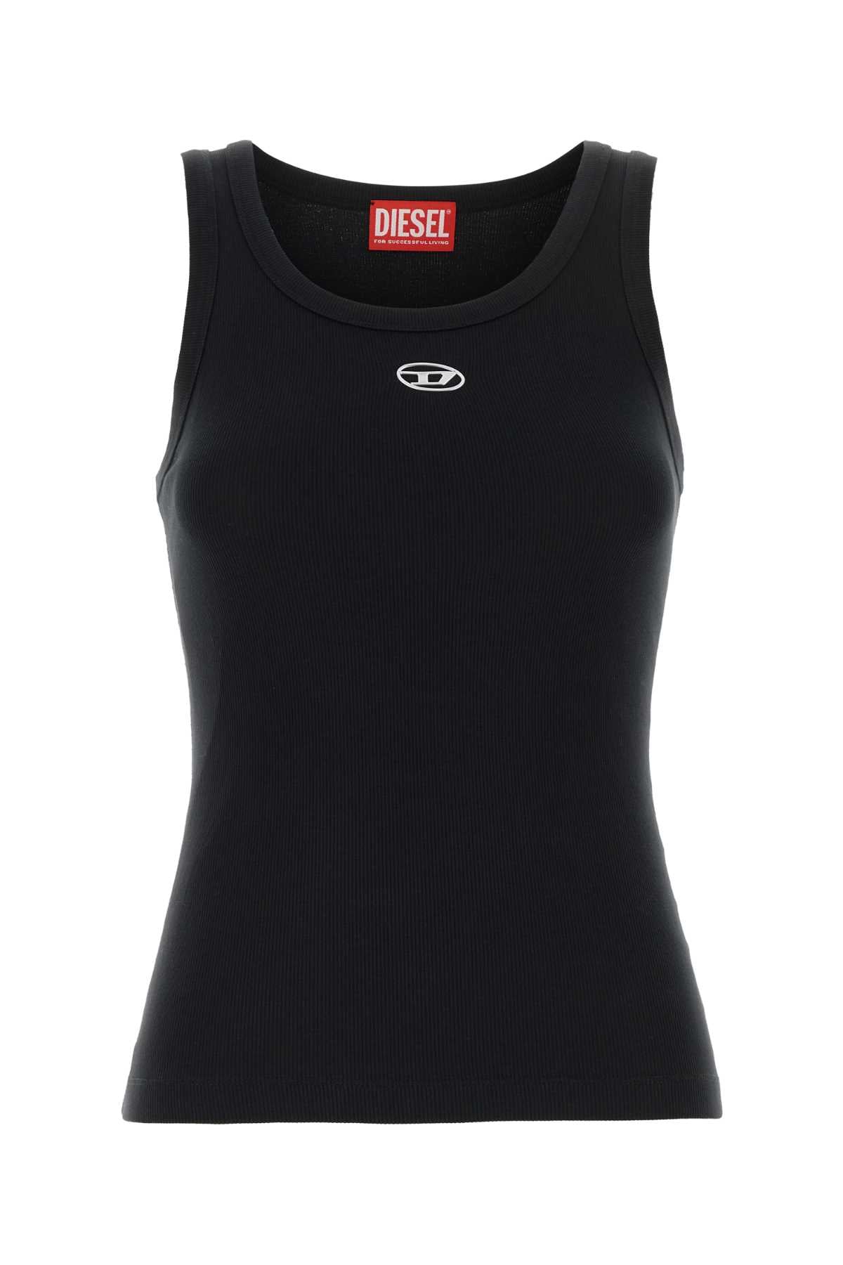 Diesel Women Black Stretch Cotton T-Ank Tank Top DIESEL