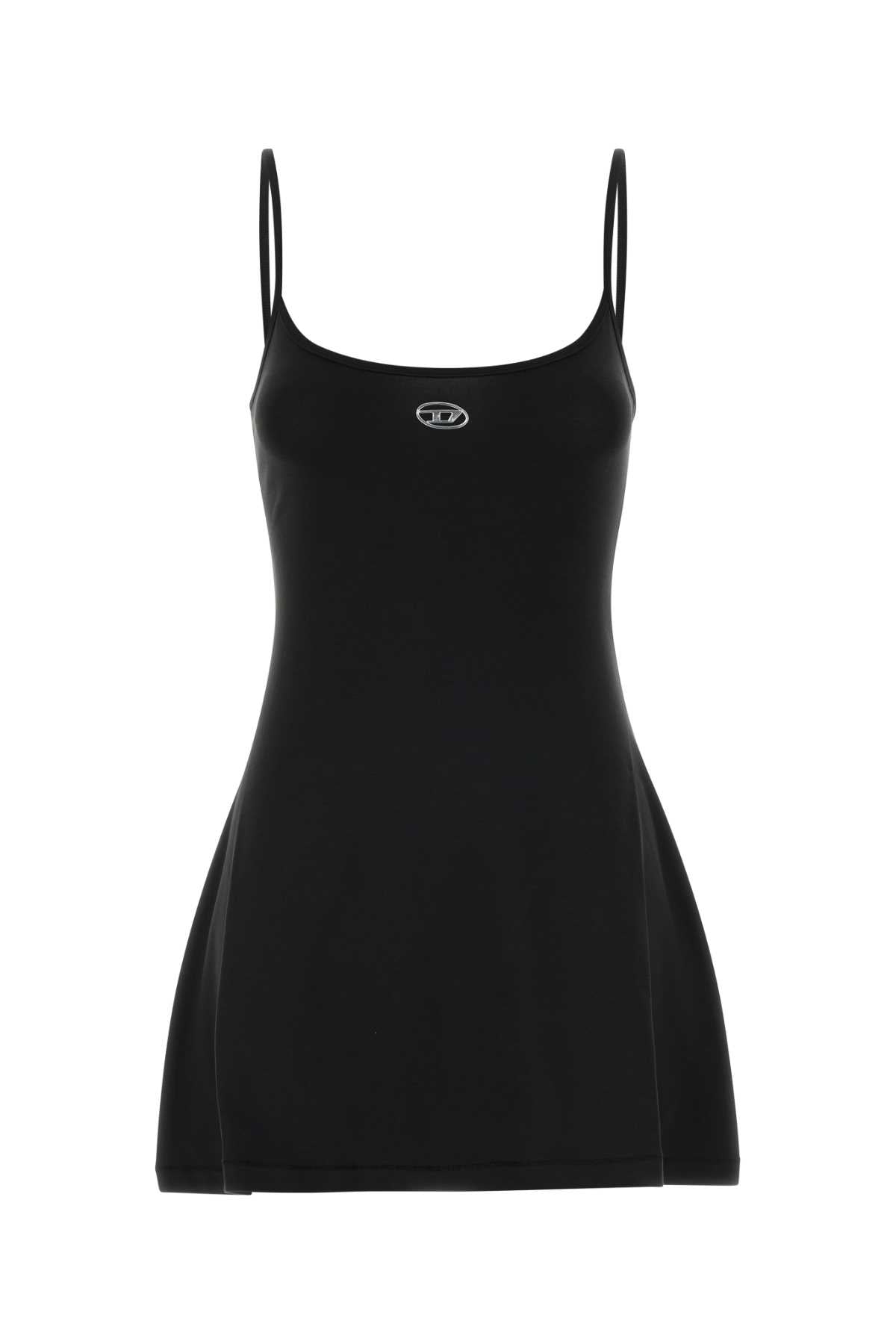 Diesel Women Black Jersey Stretch Mini Dress DIESEL
