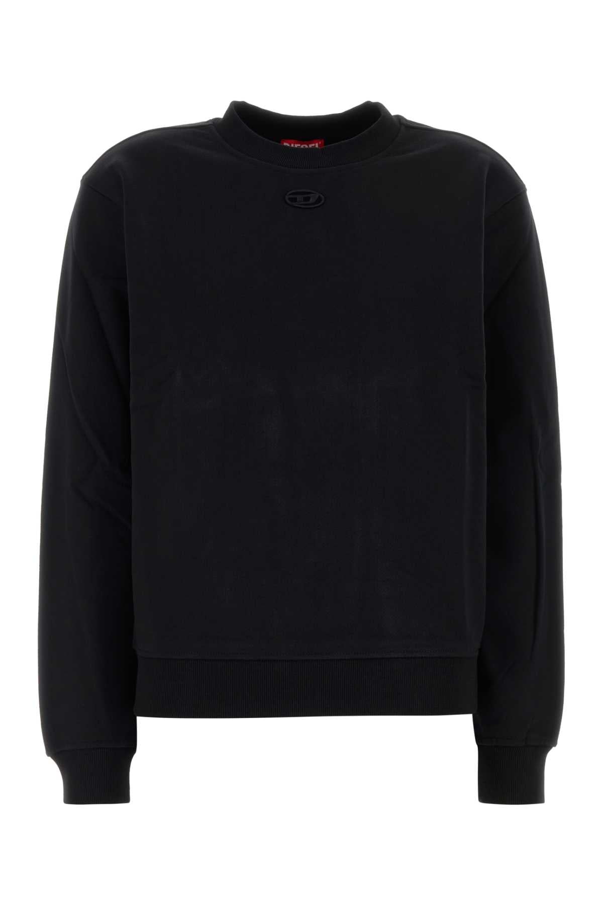 Diesel Women Black Cotton Sweatshirt DIESEL