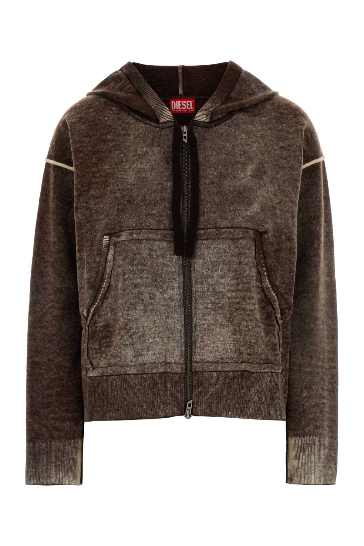 Diesel Women Brown Wool Sweatshirt DIESEL