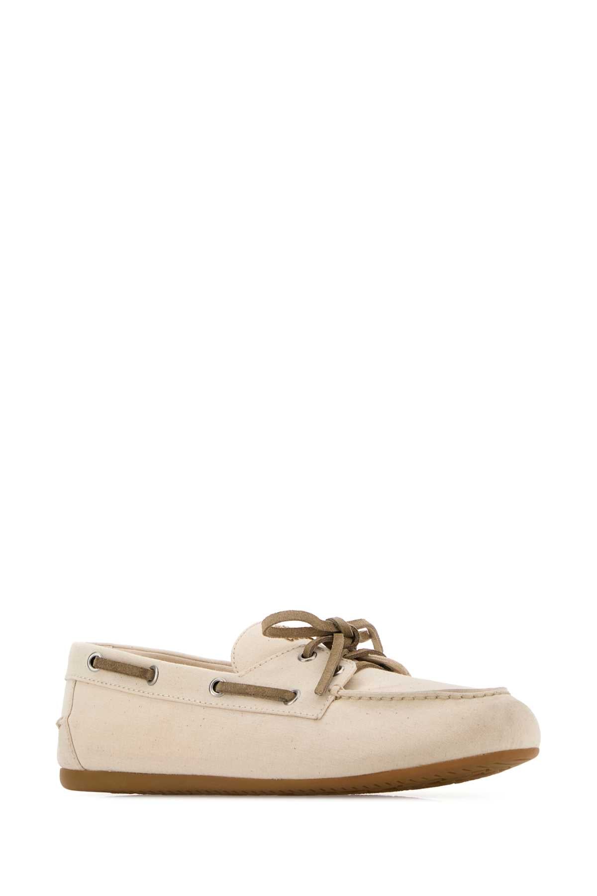 Miu Miu Women Ivory Canvas Loafers