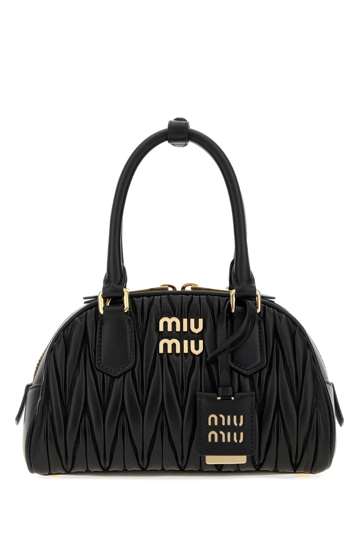 Miu Miu Women Black Nappa Leather Arcadie Handbag MIU MIU
