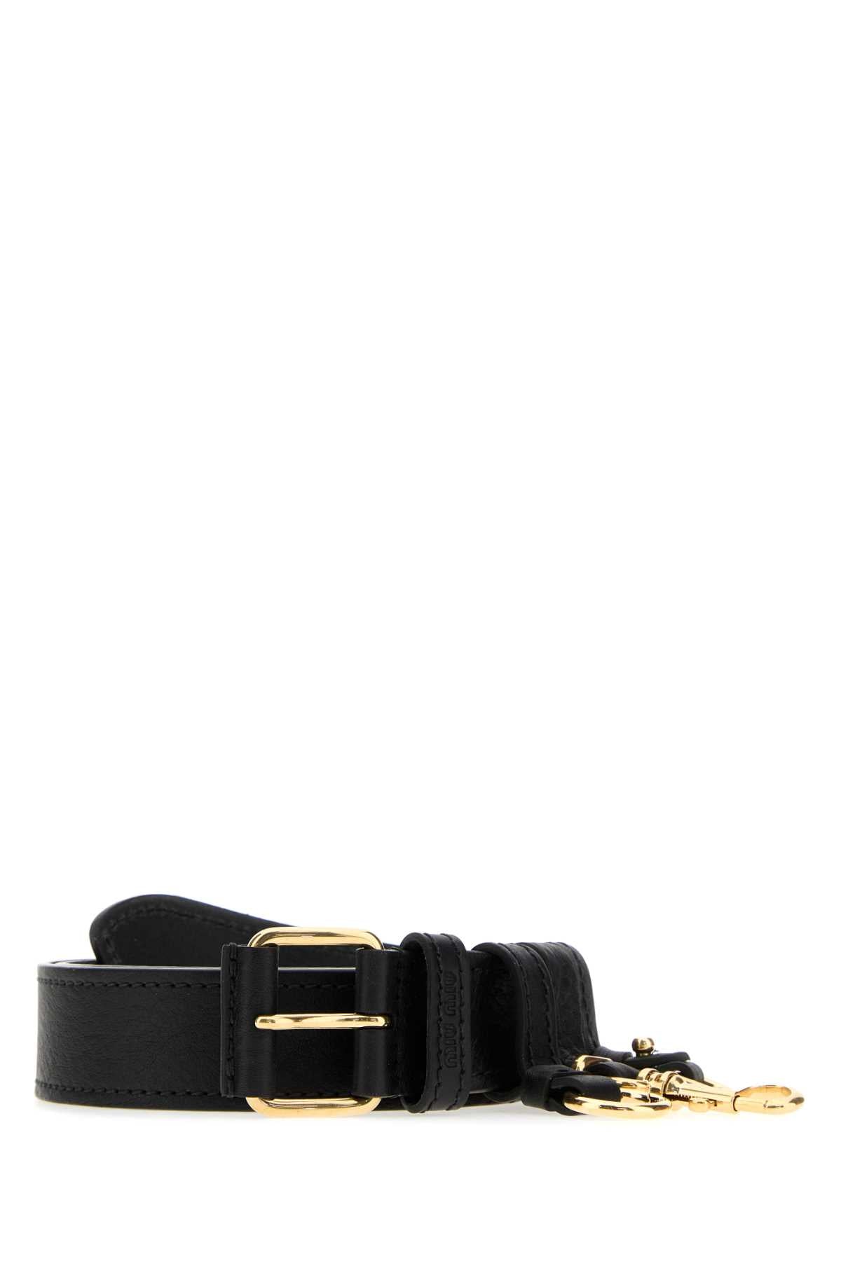 Miu Miu Women Black Leather Belt MIU MIU