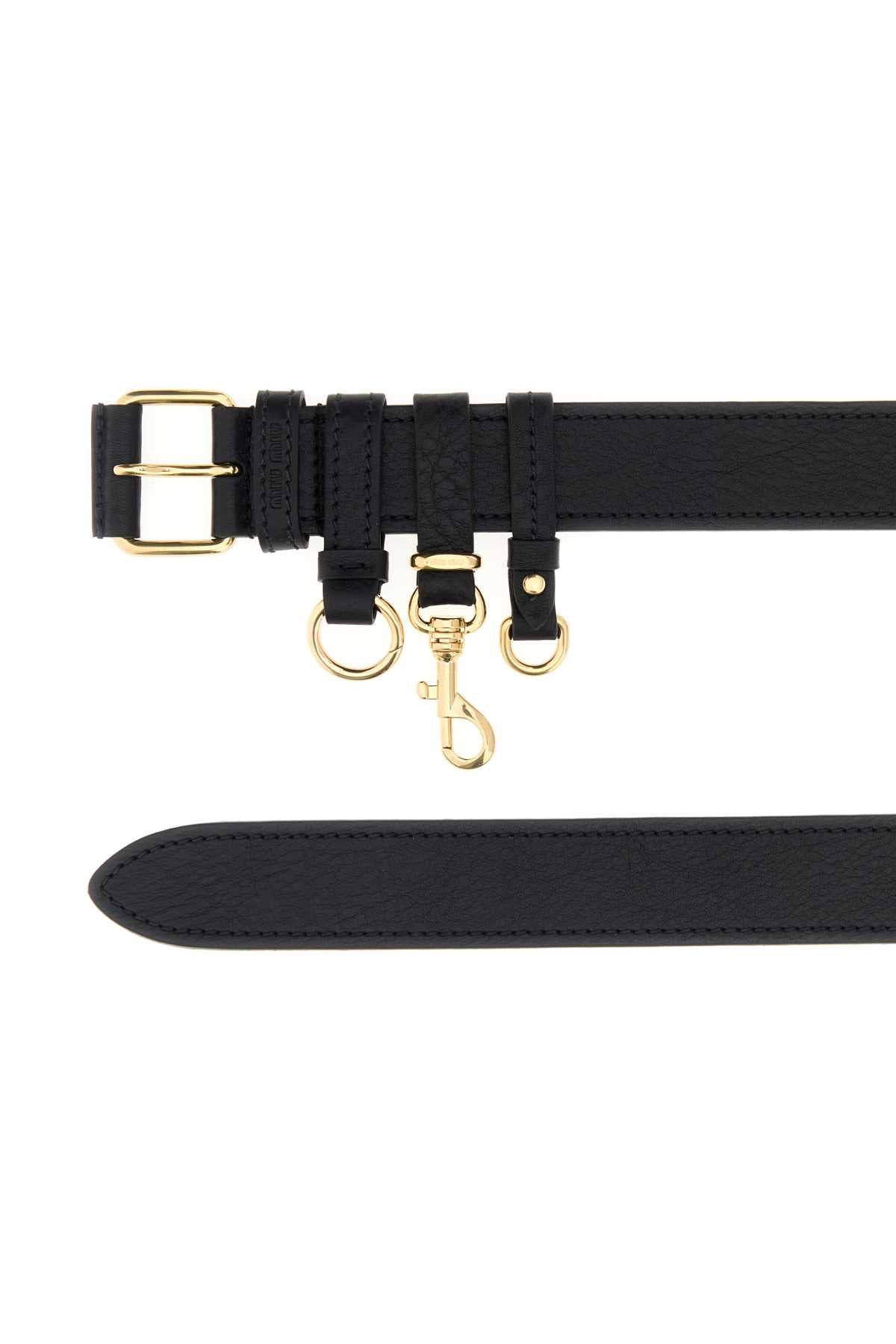 Miu Miu Women Black Leather Belt MIU MIU