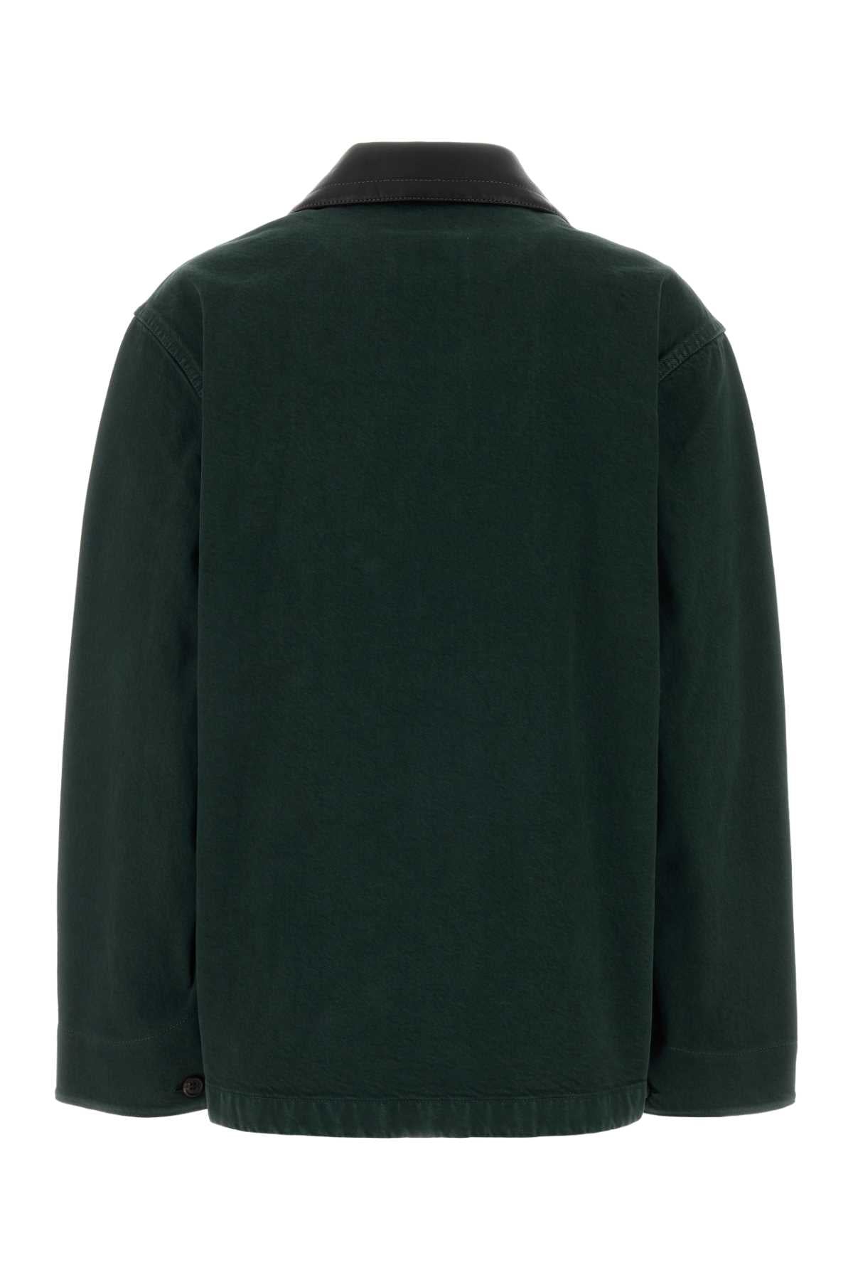 Miu Miu Women Bottle Green Denim Jacket MIU MIU