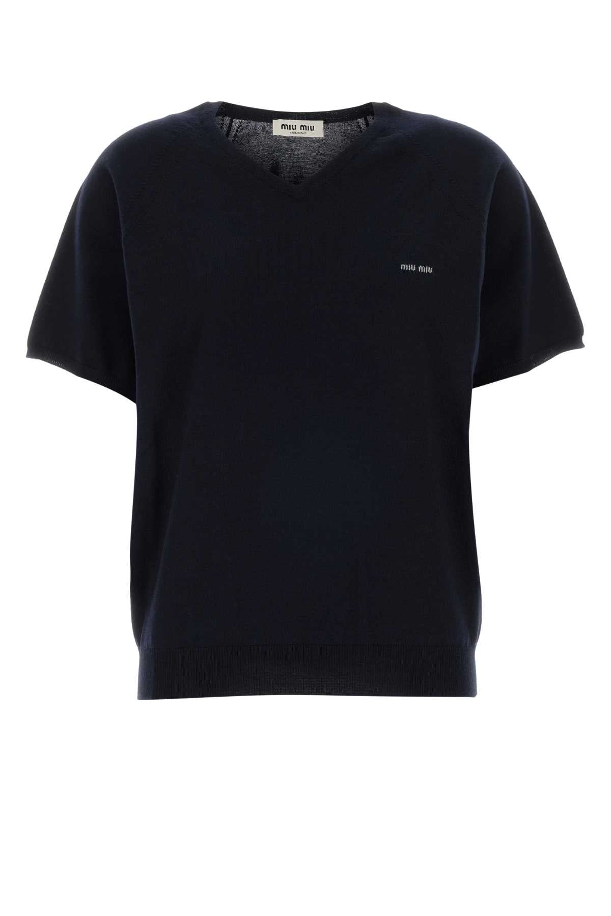 Miu Miu Women Midnight Blue Wool Sweater MIU MIU