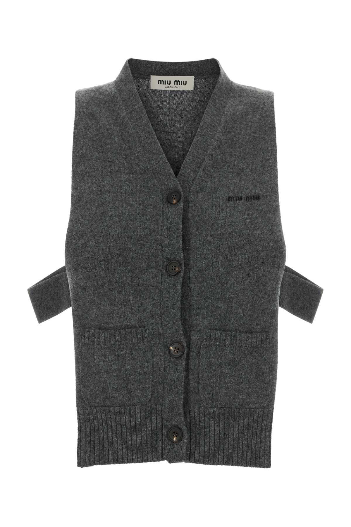 Miu Miu Women Dark Grey Cashmere Vest MIU MIU