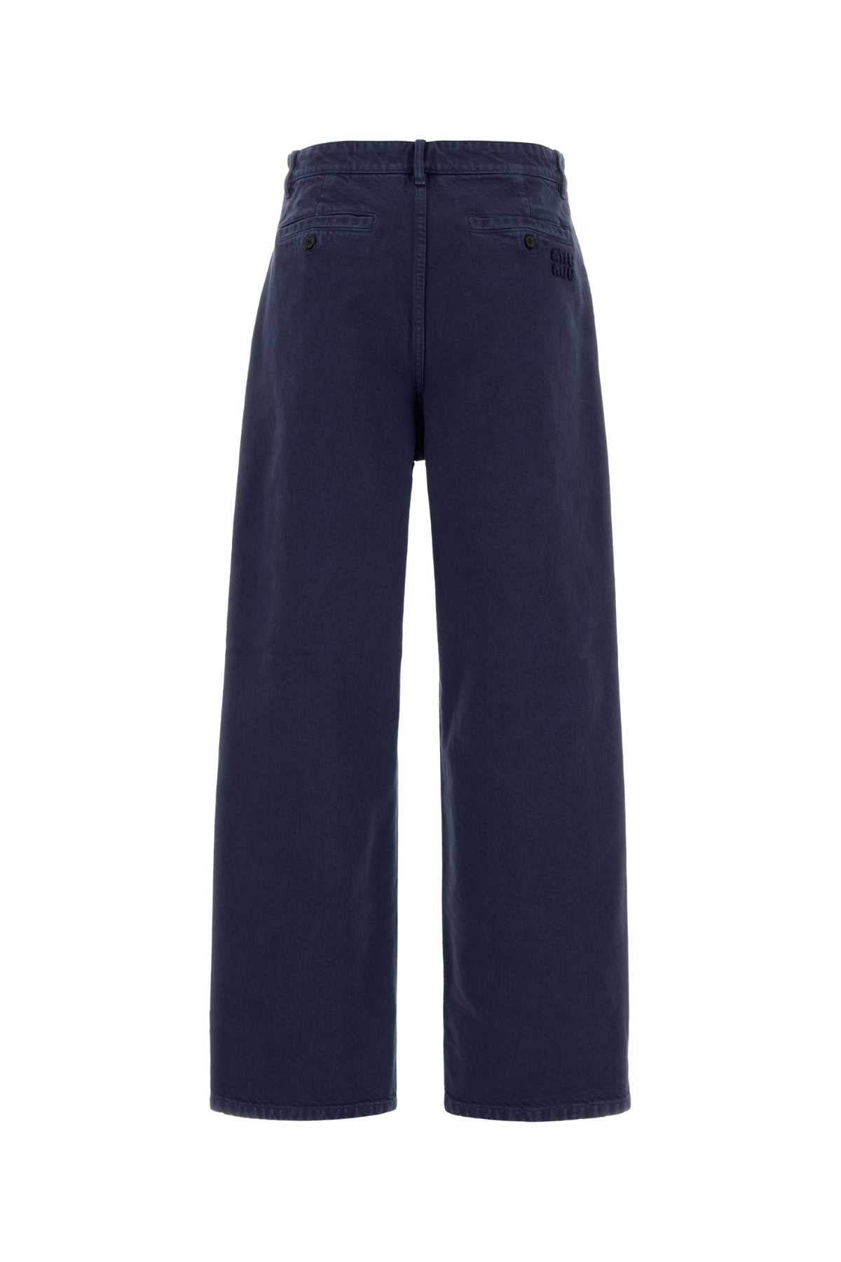 Miu Miu Women Blue Gabardine Pant MIU MIU