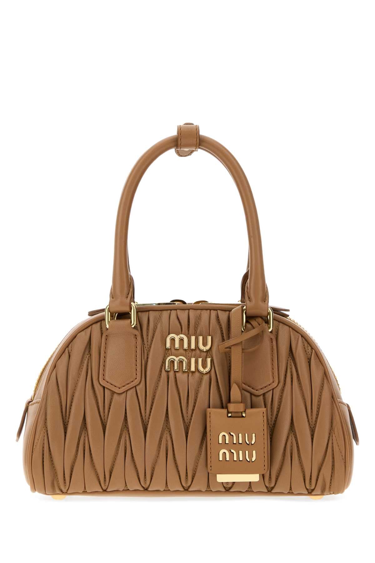 Miu Miu Women Camel Nappa Leather Arcadie Handbag MIU MIU