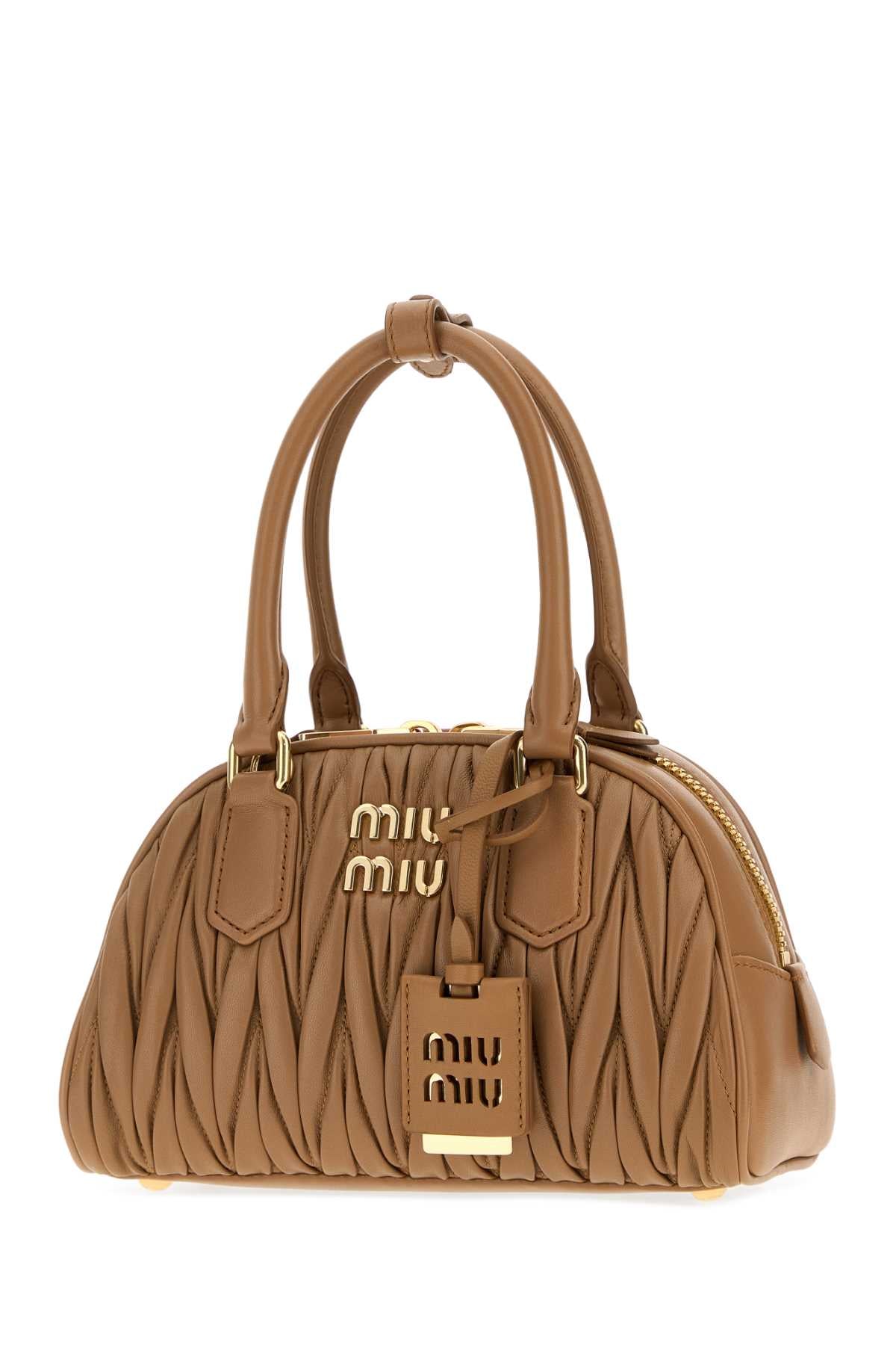 Miu Miu Women Camel Nappa Leather Arcadie Handbag MIU MIU