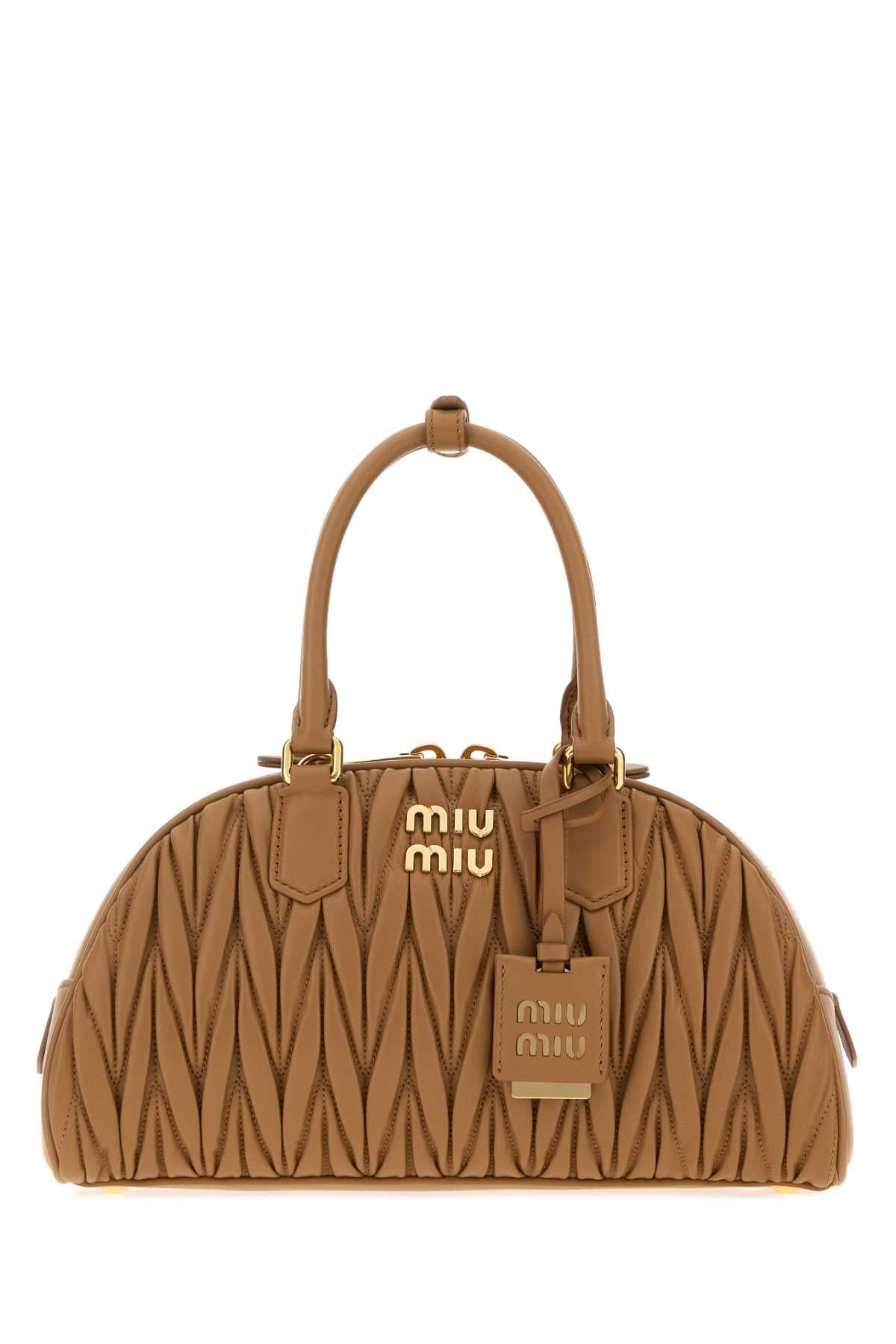 Miu Miu Women Camel Nappa Leather Arcadie Handbag MIU MIU