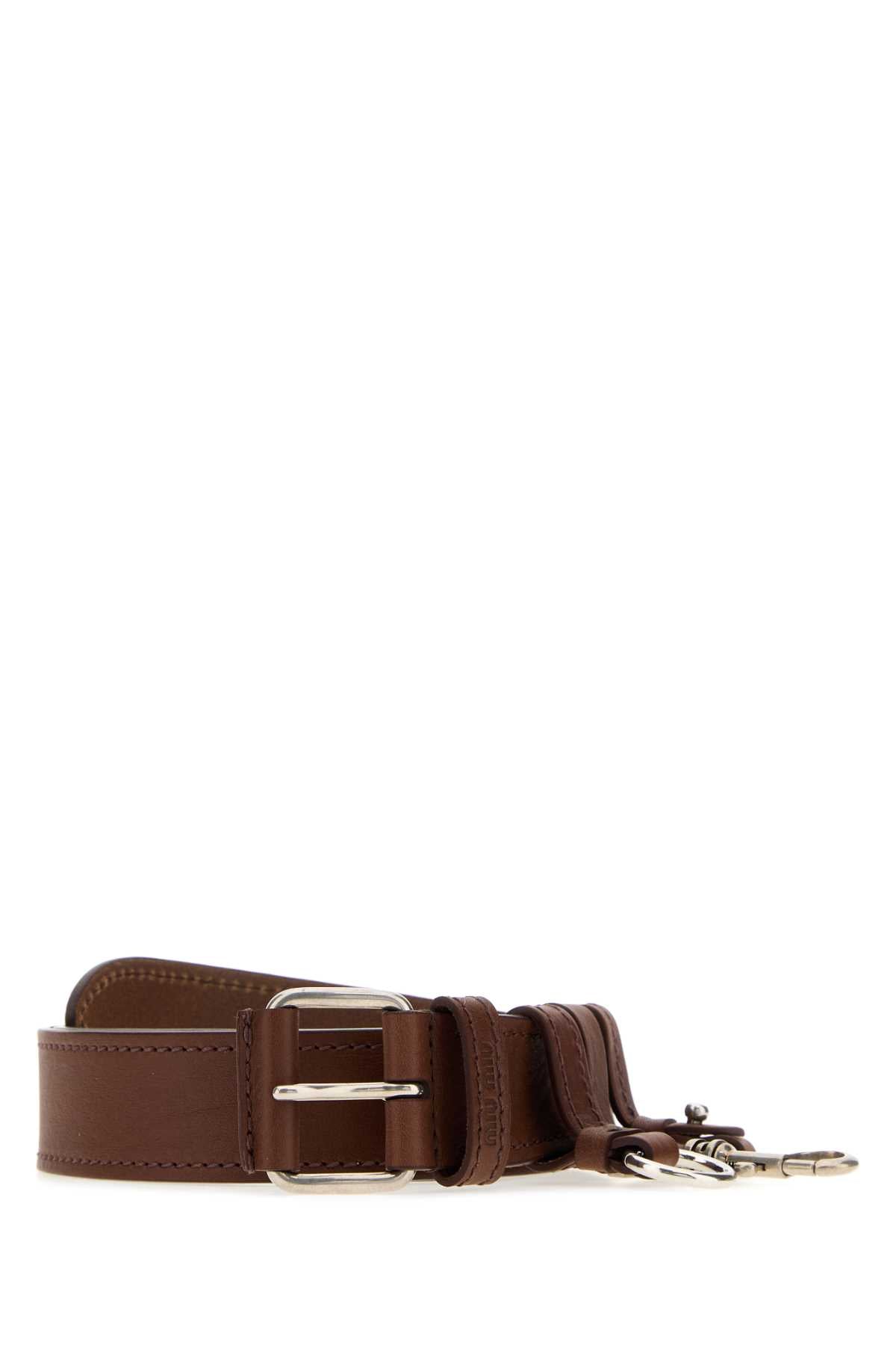 Miu Miu Women Brown Leather Belt MIU MIU