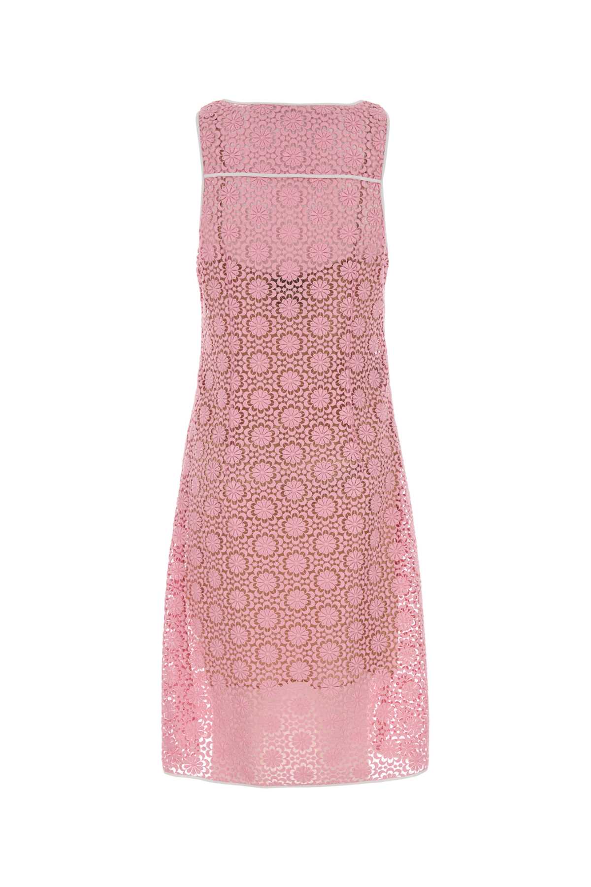 Miu Miu Women Pink Macrame Lace Dress MIU MIU