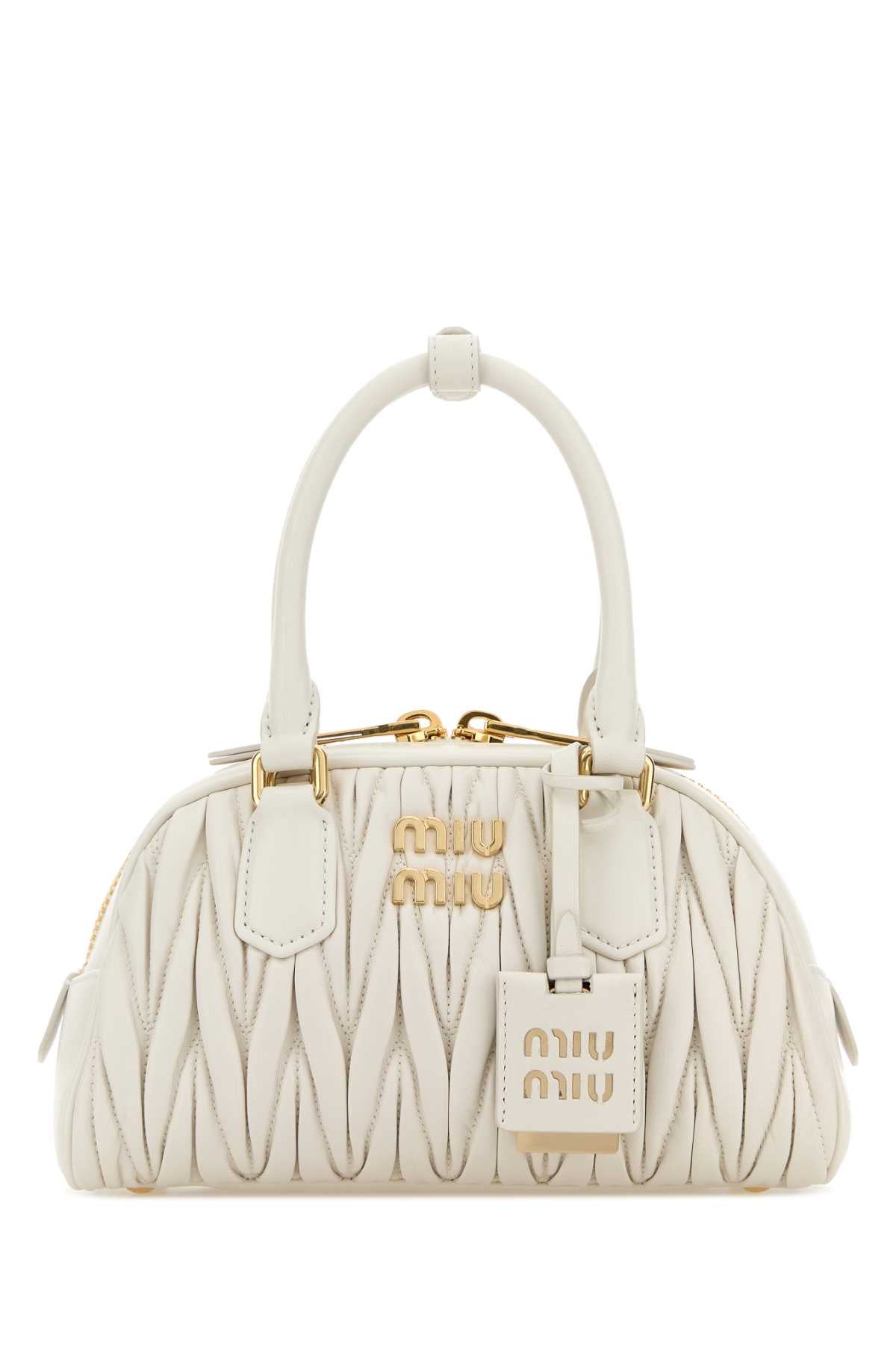Miu Miu Women Ivory Nappa Leather Arcadie Handbag MIU MIU