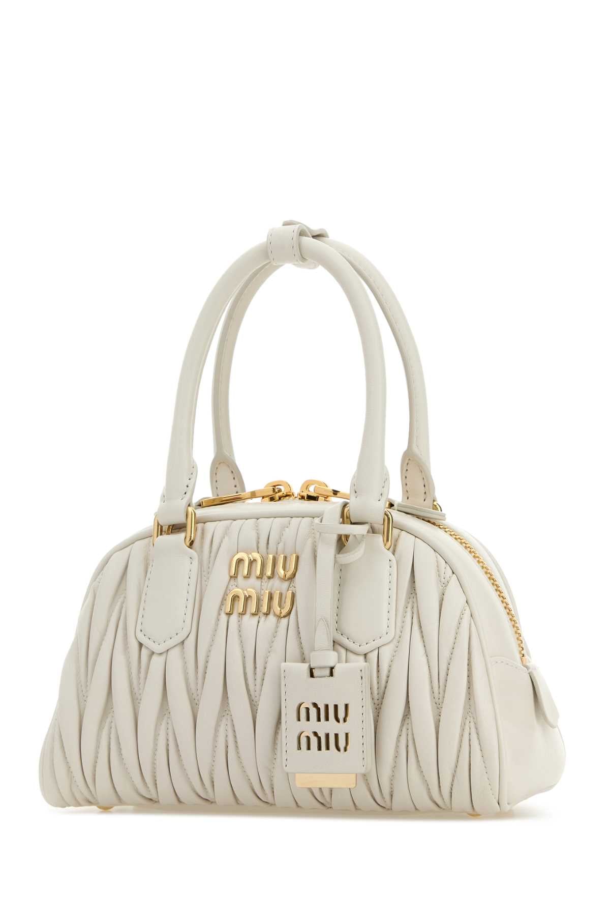 Miu Miu Women Ivory Nappa Leather Arcadie Handbag MIU MIU