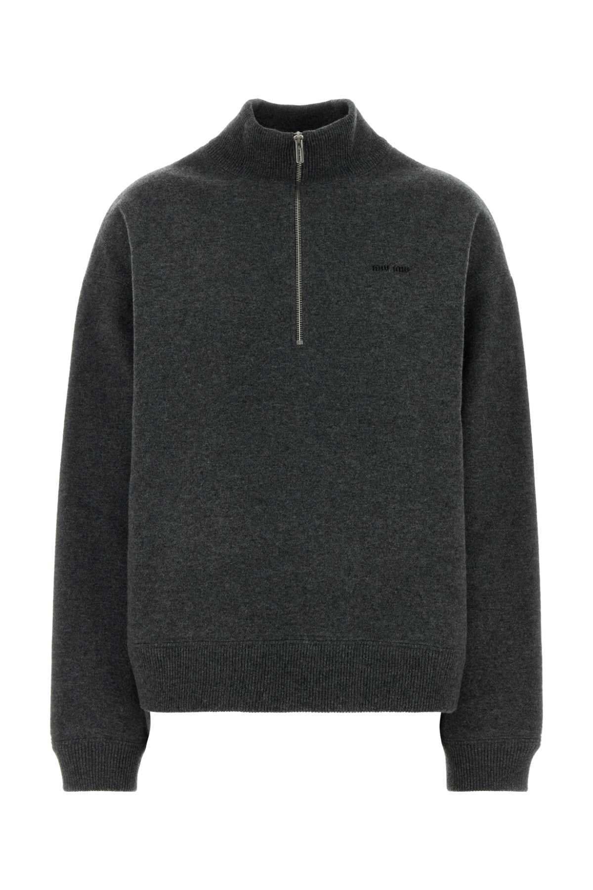 Miu Miu Women Dark Grey Cashmere Sweater MIU MIU