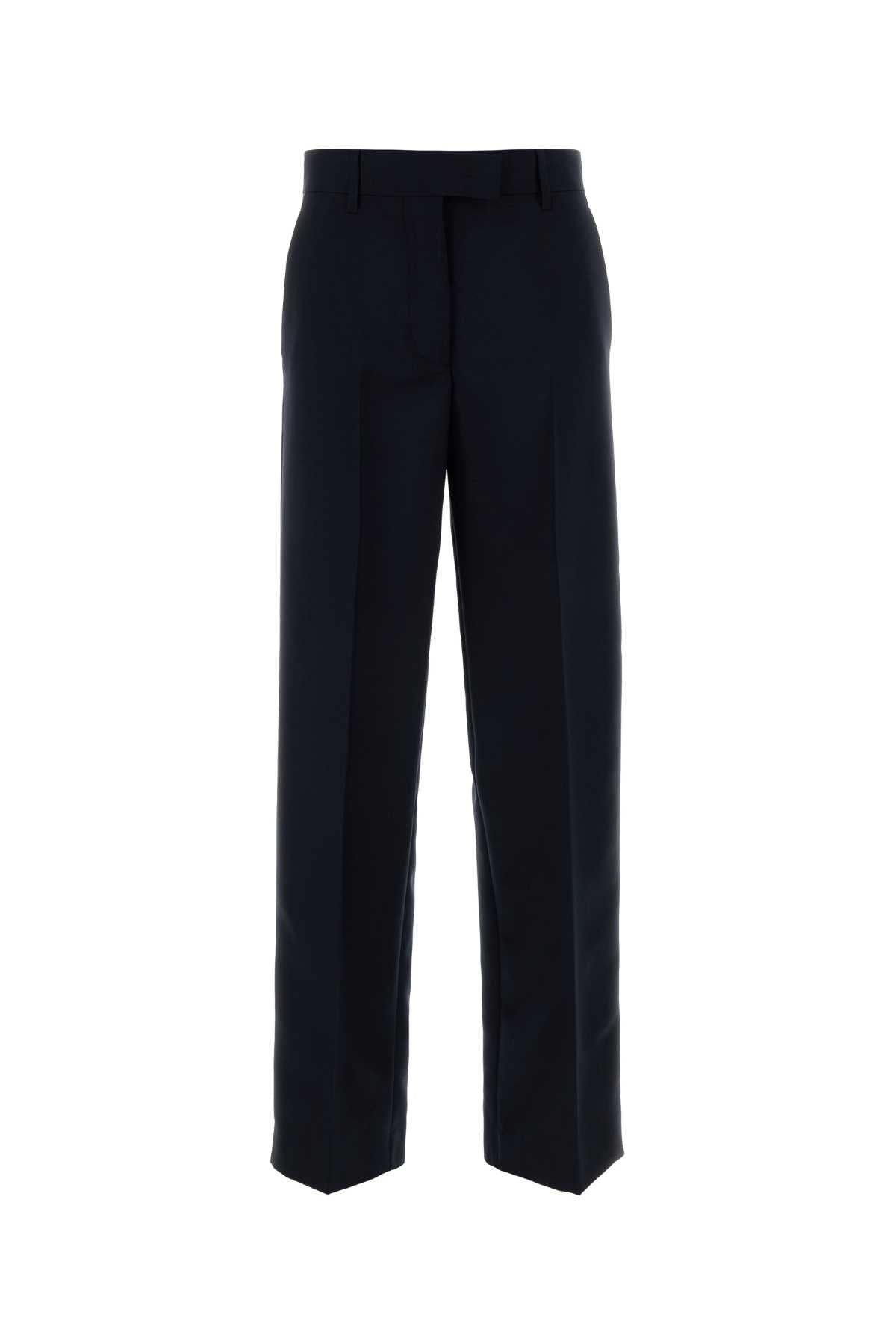 Miu Miu Women Navy Blue Mohair Blend Pant MIU MIU