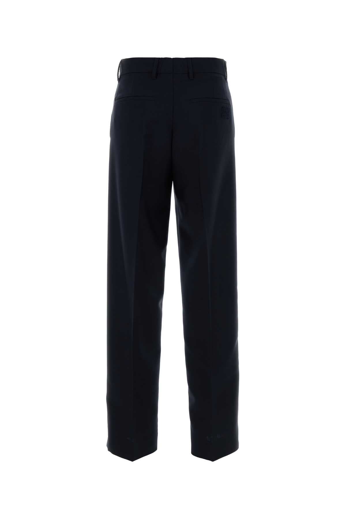 Miu Miu Women Navy Blue Mohair Blend Pant MIU MIU