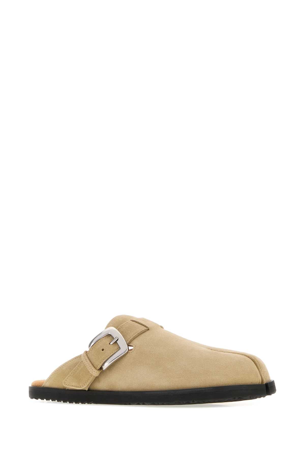Maison Margiela Men Beige Suede Tabi Daily Slippers MAISON MARGIELA