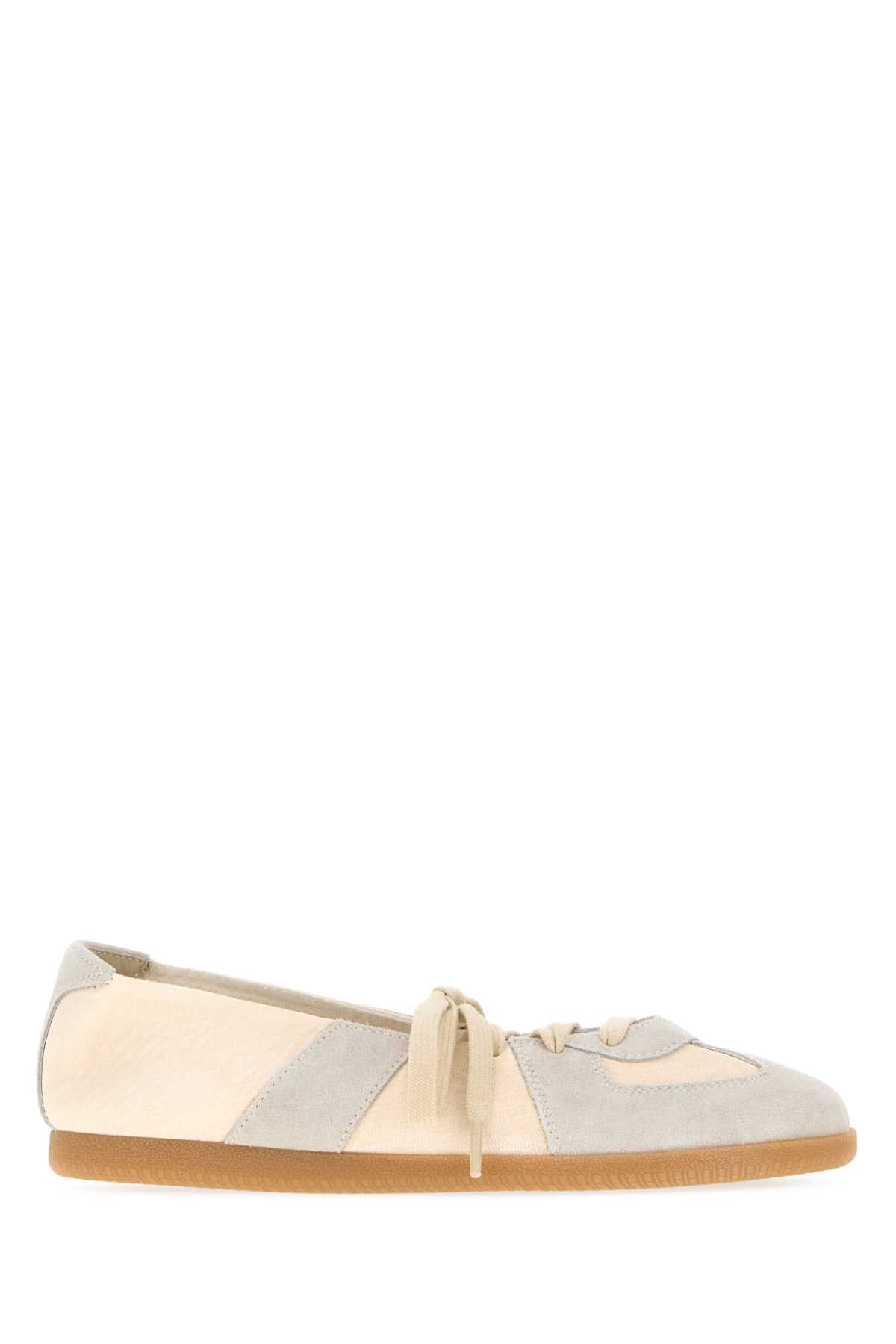 Maison Margiela Women Two-Tone Leather And Suede Replica Ballerinas MAISON MARGIELA