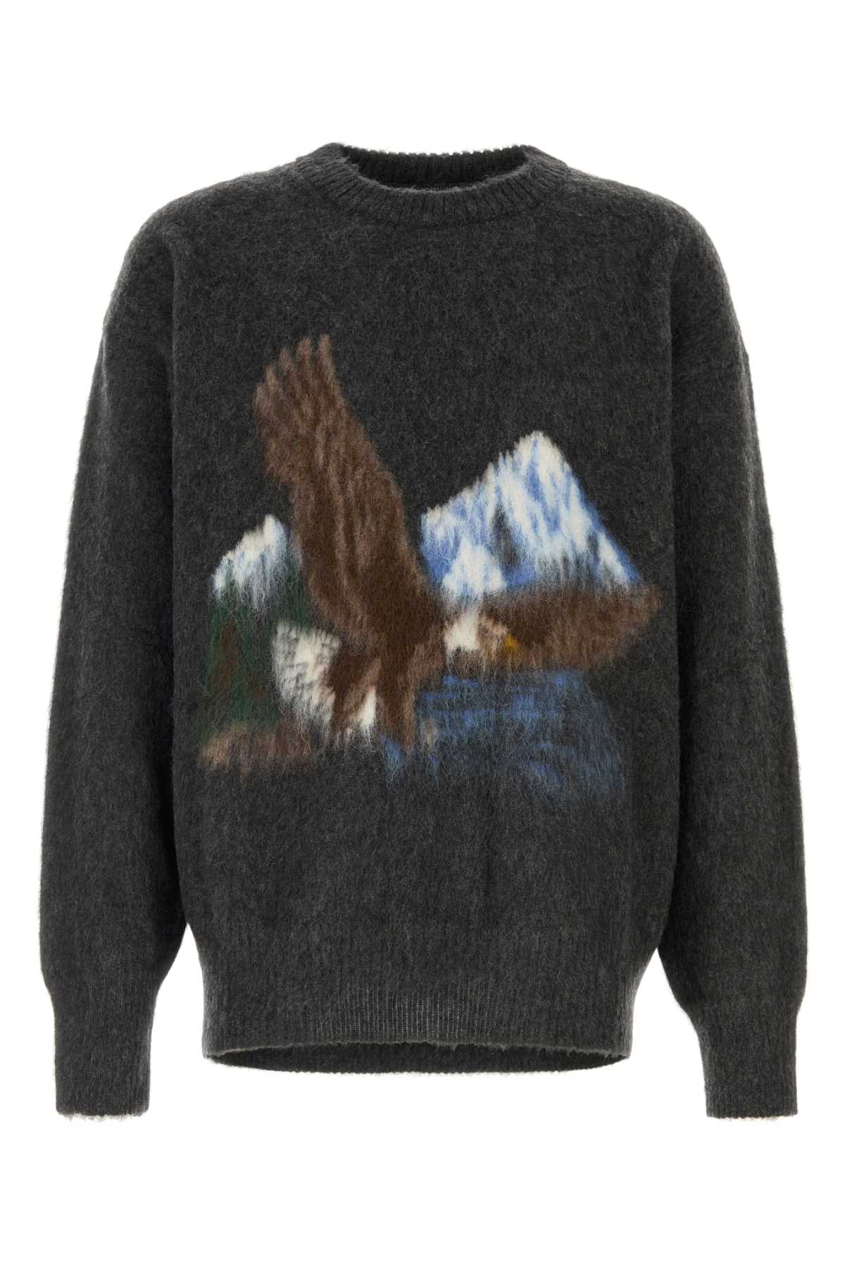 Maison Margiela Men Graphite Wool Blend Oversize Sweater MAISON MARGIELA