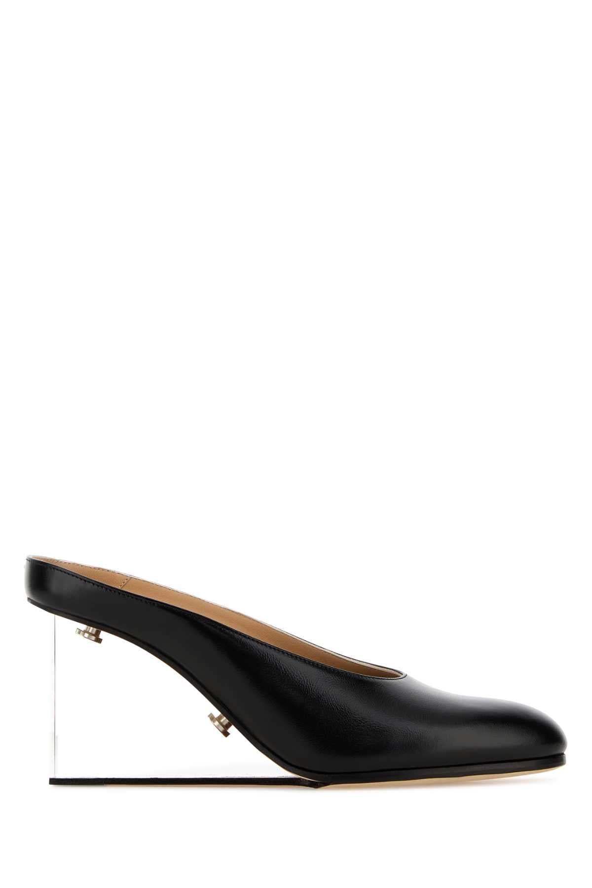 Maison Margiela Women Black Leather Mules MAISON MARGIELA