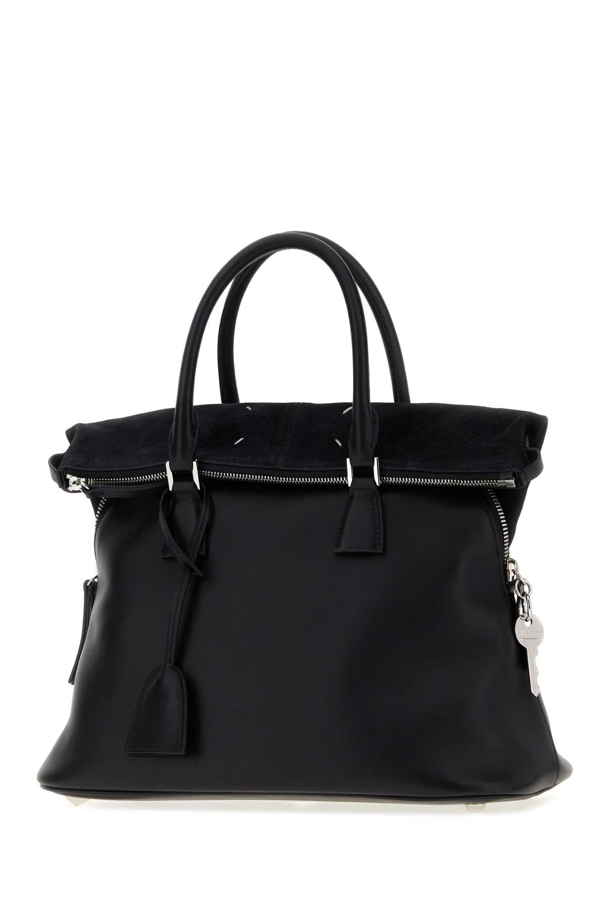 Maison Margiela Women Black Leather Medium 5Ac Soft Handbag