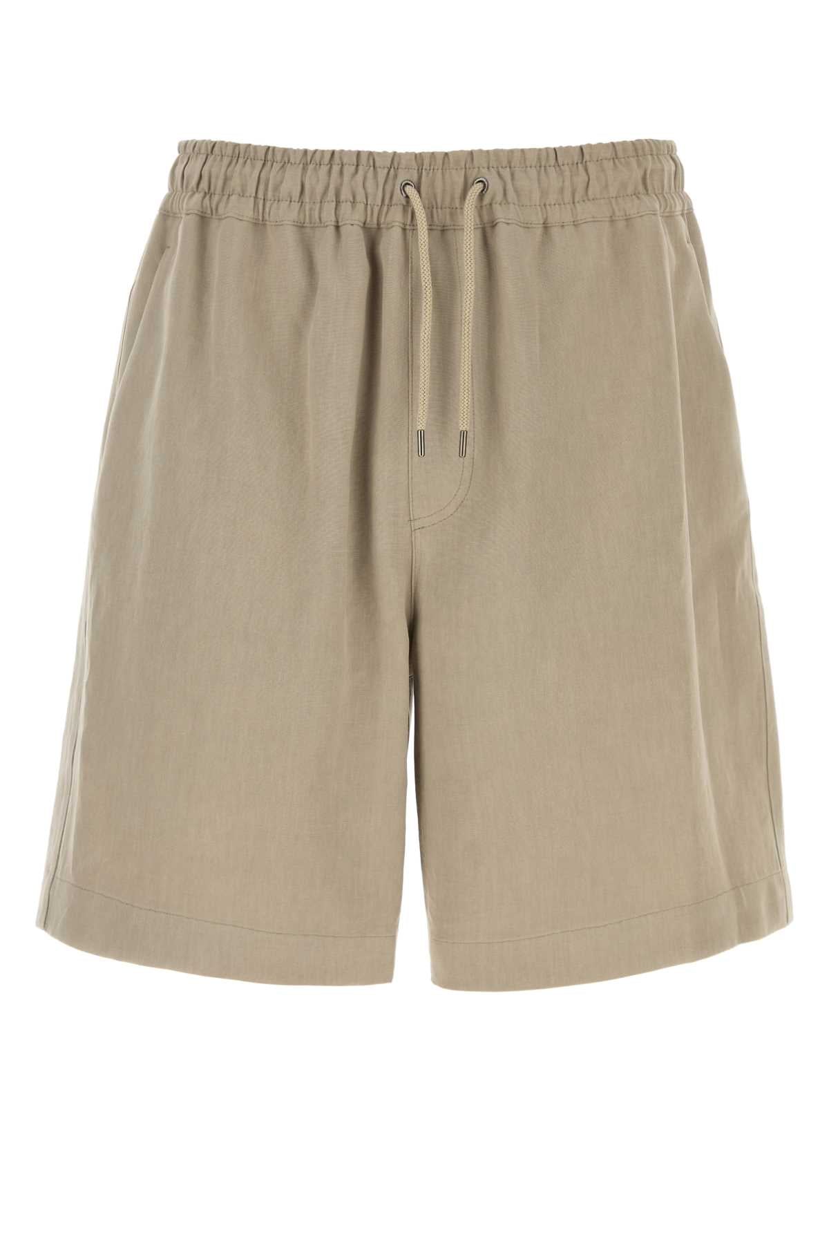 Giorgio Armani Men Dove Grey Linen Bermuda Shorts GIORGIO ARMANI