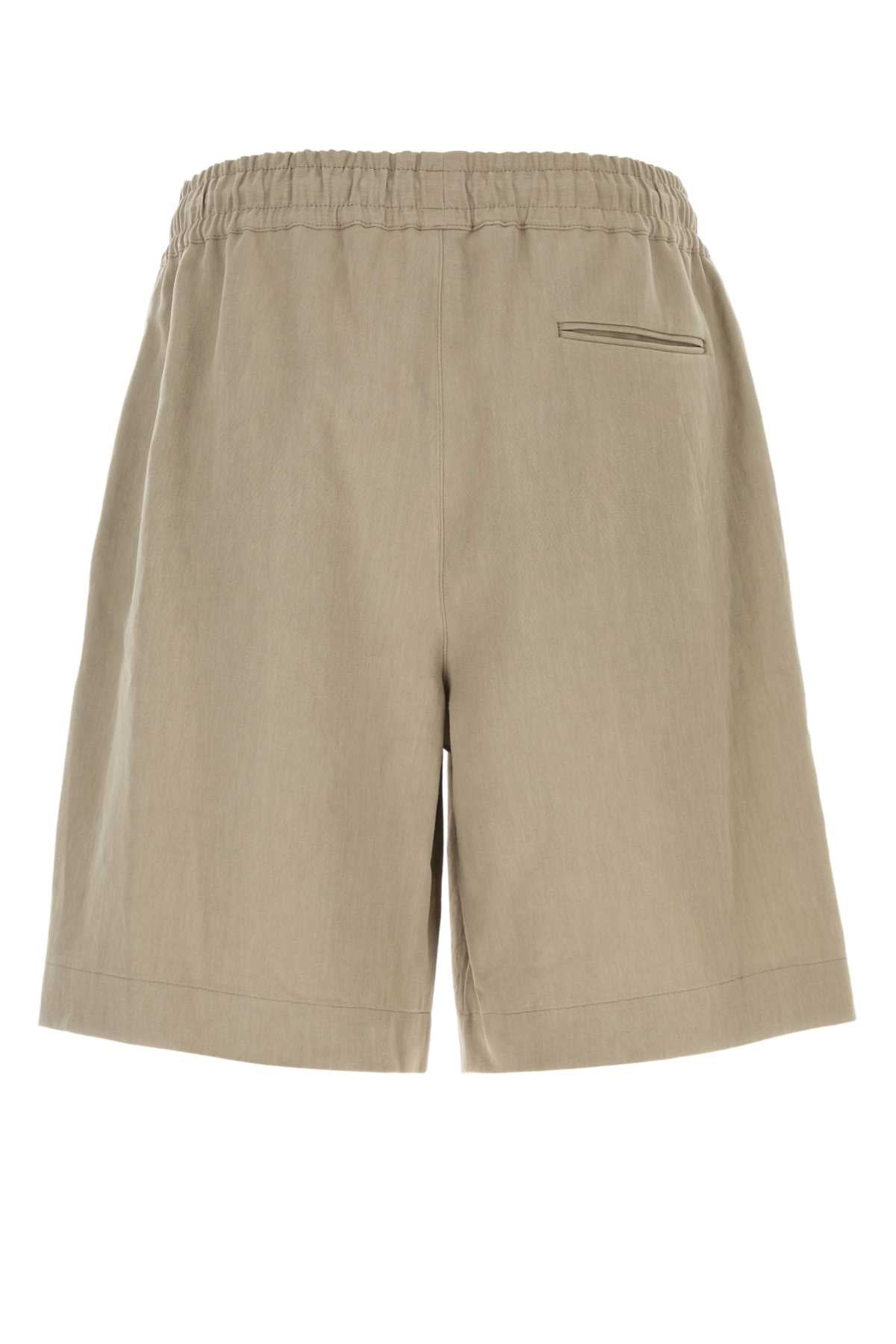 Giorgio Armani Men Dove Grey Linen Bermuda Shorts GIORGIO ARMANI