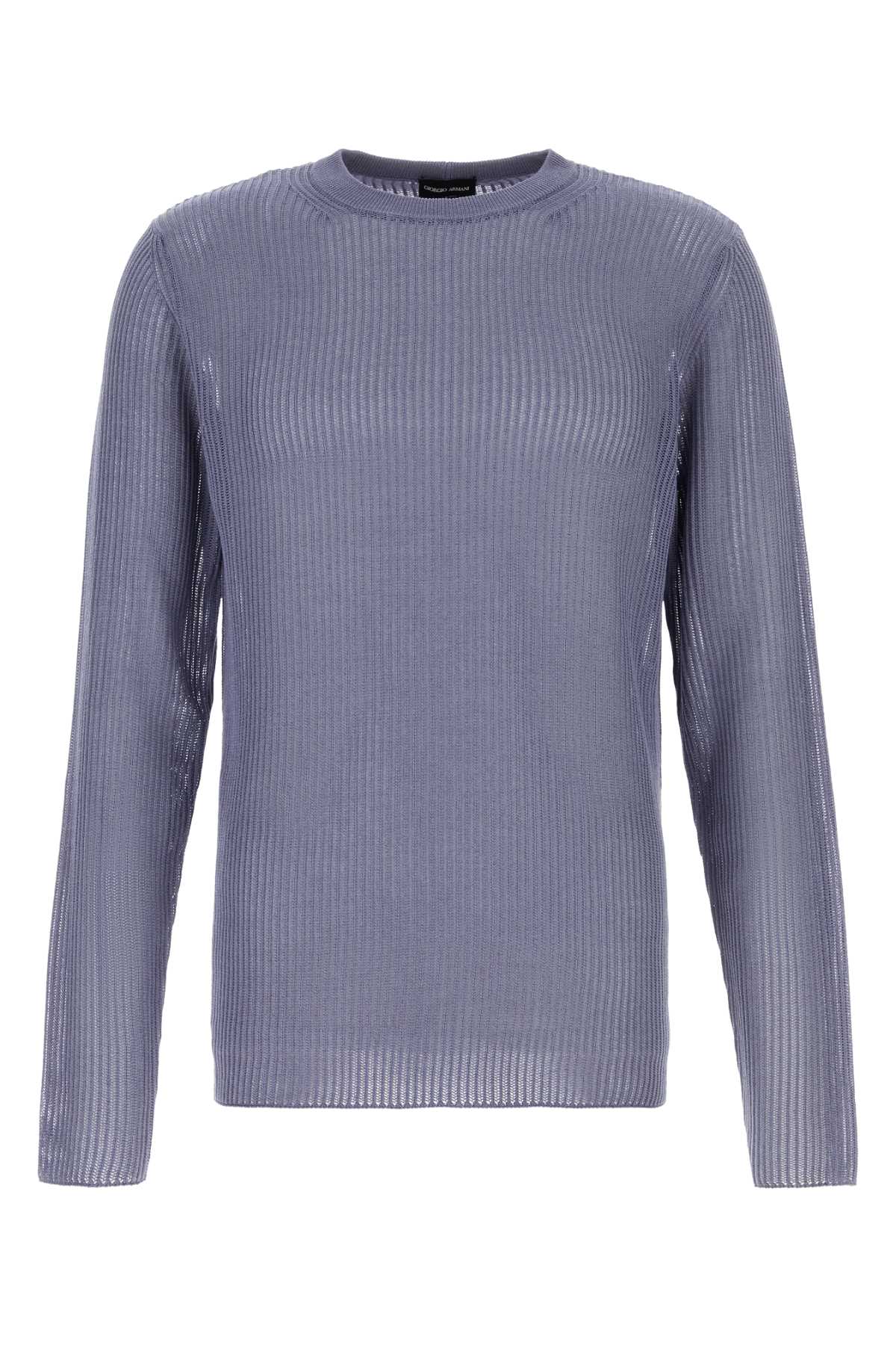 Giorgio Armani Men Air Force Blue Silk Blend Sweater GIORGIO ARMANI