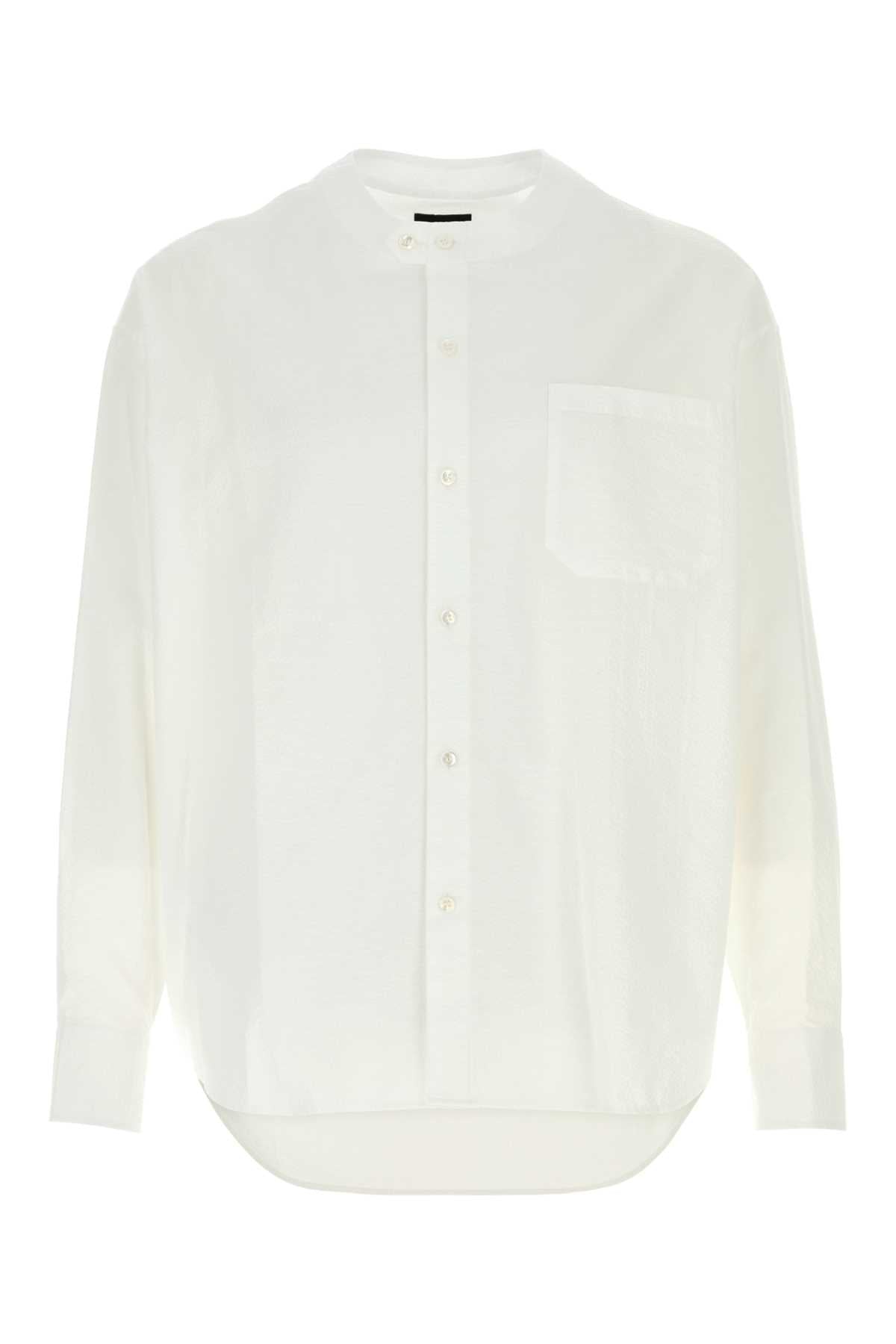 Giorgio Armani Men White Seersucker Shirt GIORGIO ARMANI