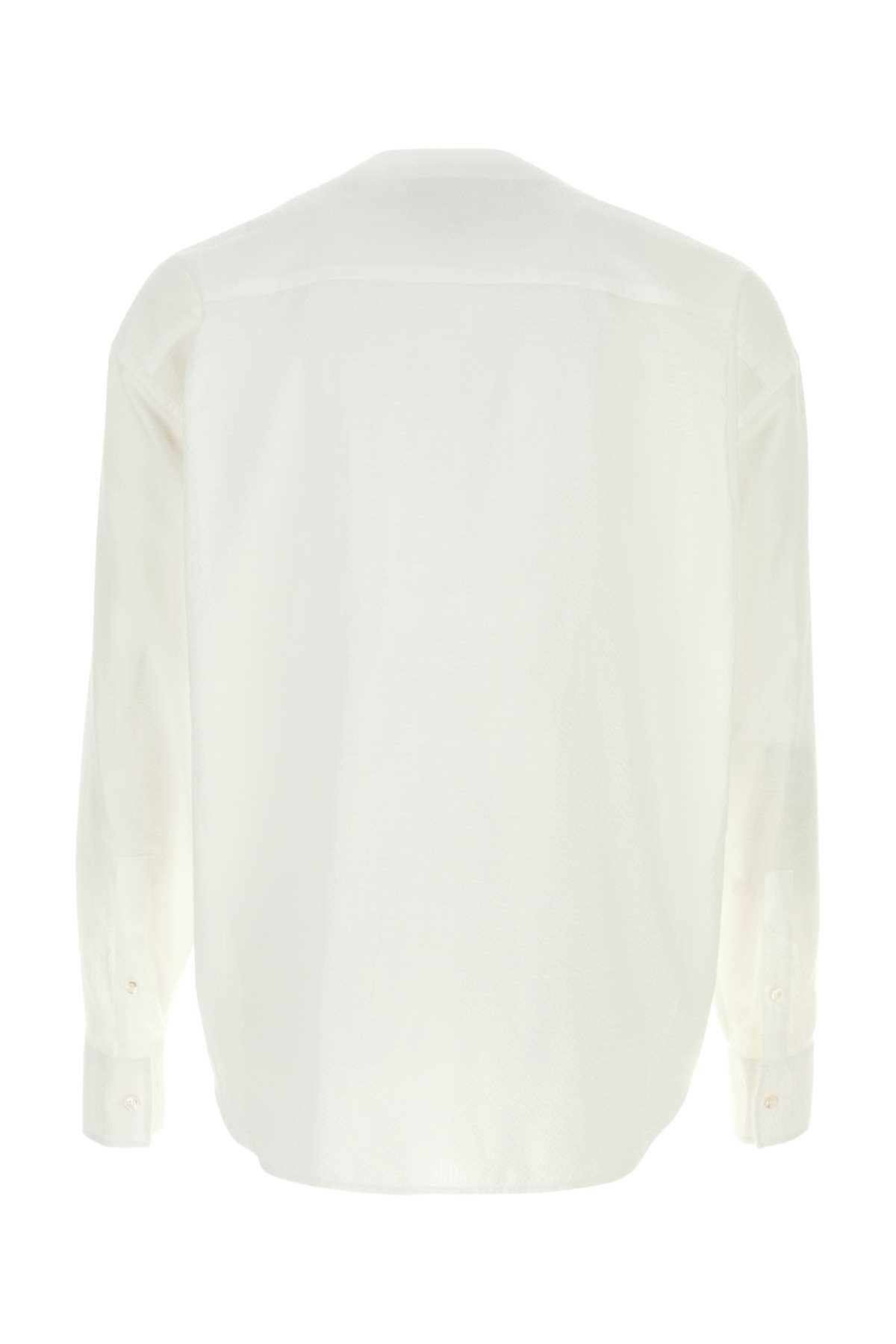 Giorgio Armani Men White Seersucker Shirt GIORGIO ARMANI