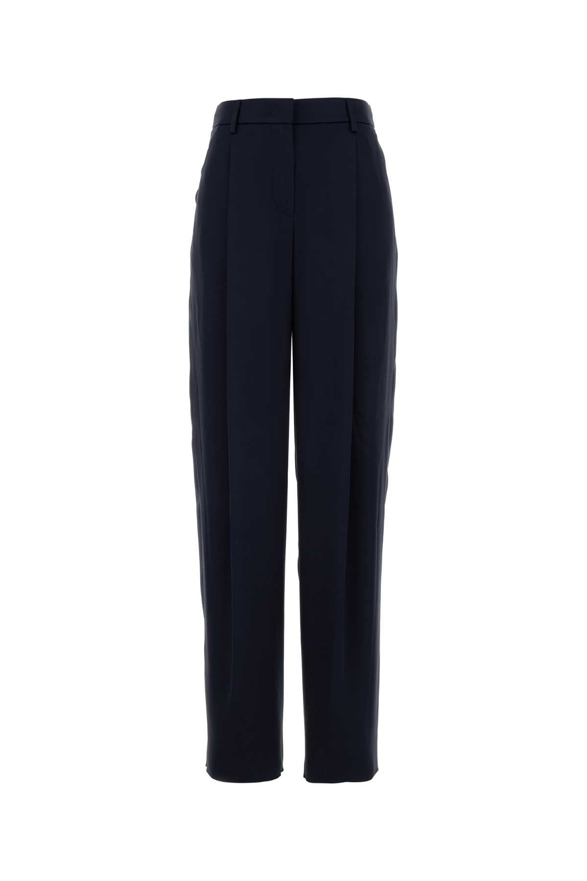 Giorgio Armani Women Navy Blue Satin Wide-Leg Pant GIORGIO ARMANI