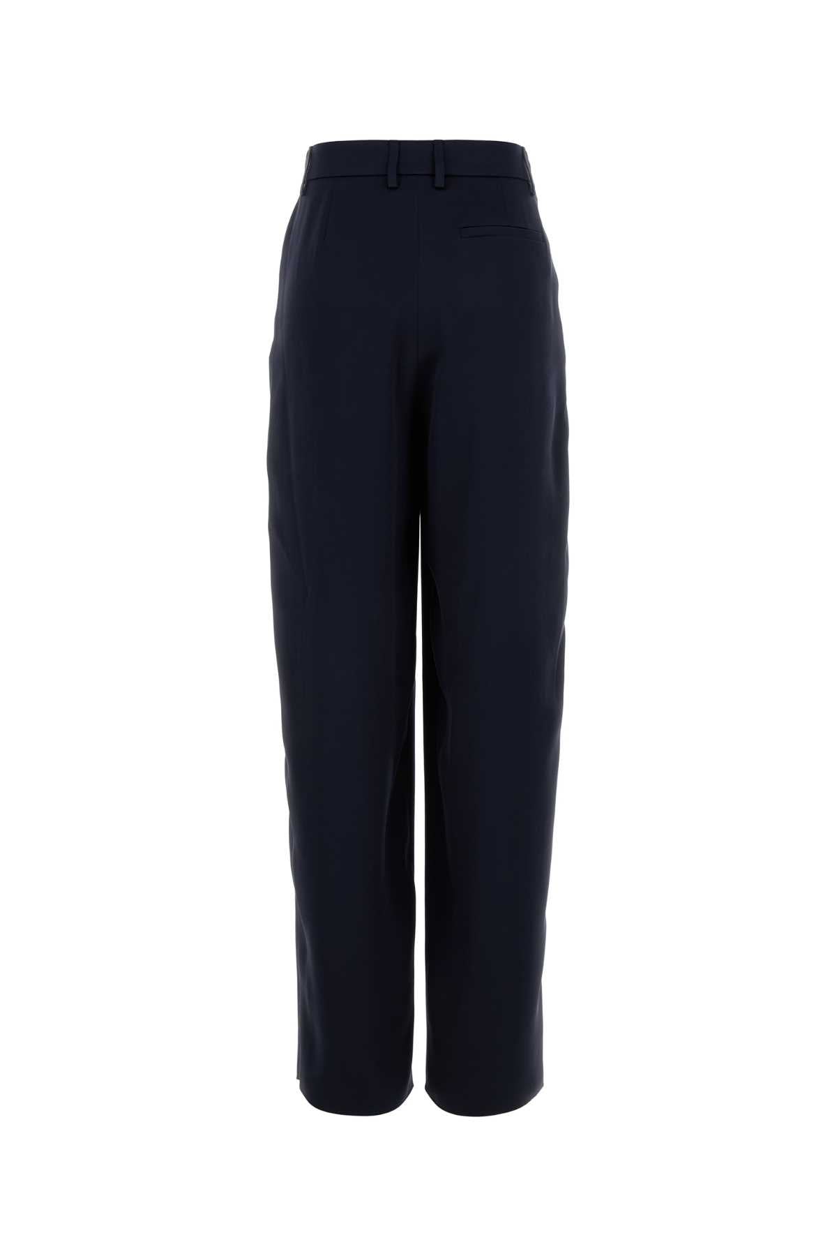 Giorgio Armani Women Navy Blue Satin Wide-Leg Pant GIORGIO ARMANI