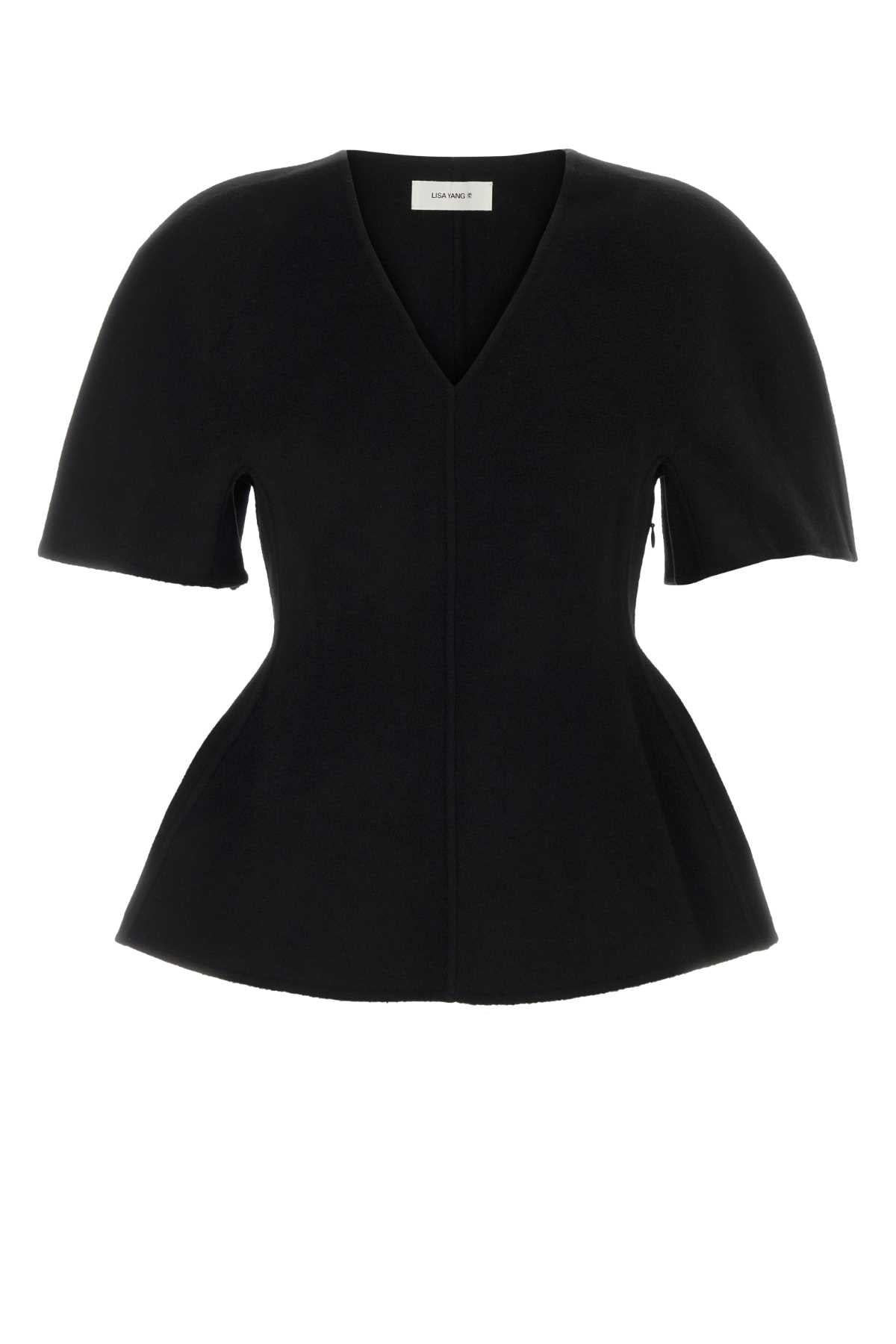 Lisa Yang Women Black Wool Blend Top LISA YANG