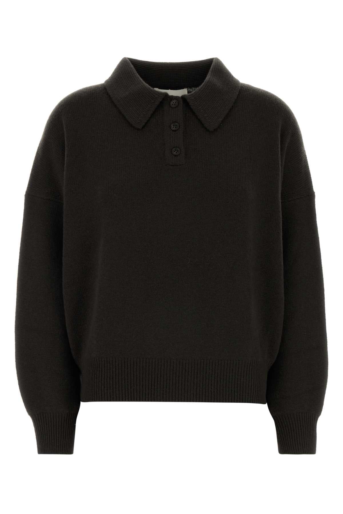 Lisa Yang Women Dark Brown Cashmere Etta Polo Shirt LISA YANG